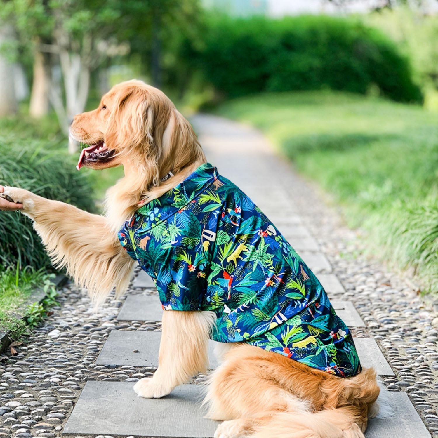 Harikaji Dog Hawaiian Shirt, Summer Pet Clothes Large Dog Cool Costume Beach T-Shirt For Medium Large Dog (Navy,4Xl)