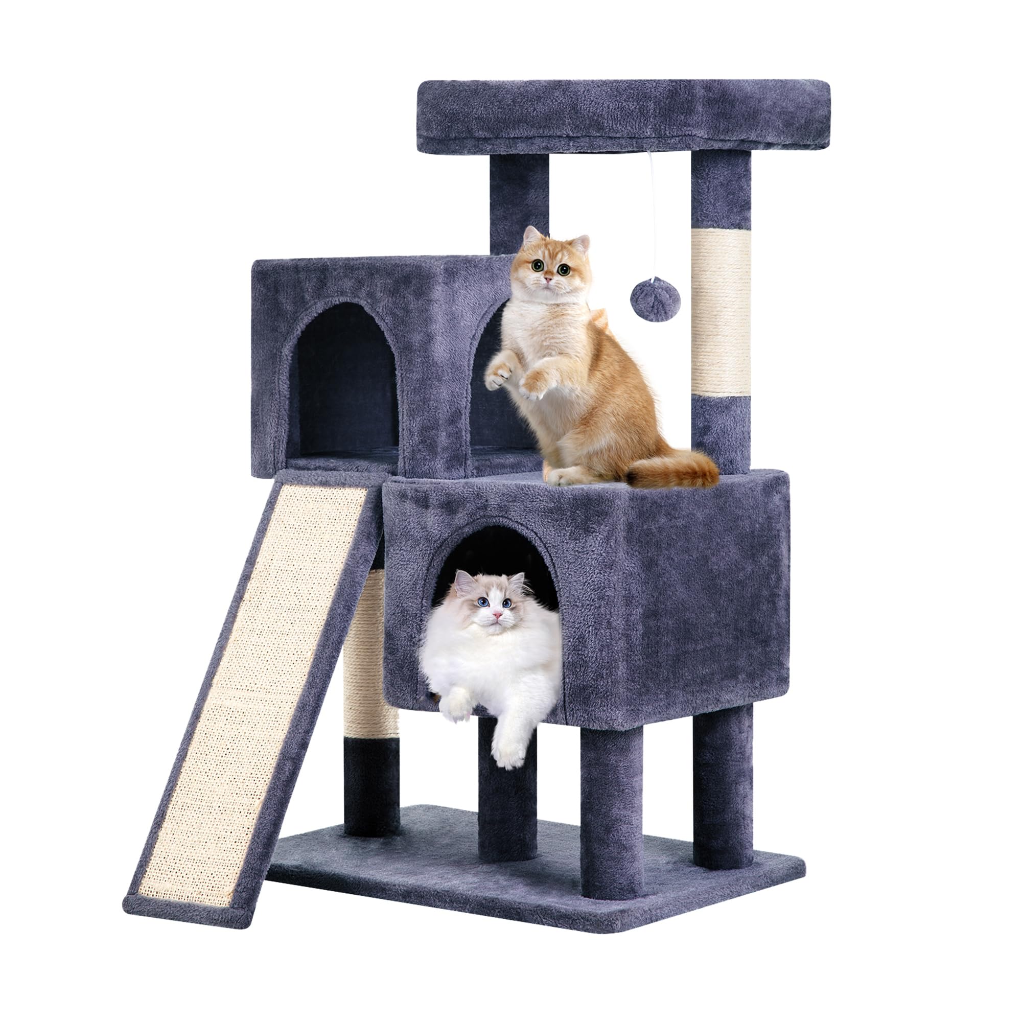 Fdw Cat Tree For Indoor Cats 36 Inches Cat Tower Multi-Level Indoor Cat Play Condo House With Scratching Posts, Spacious Perch, 
