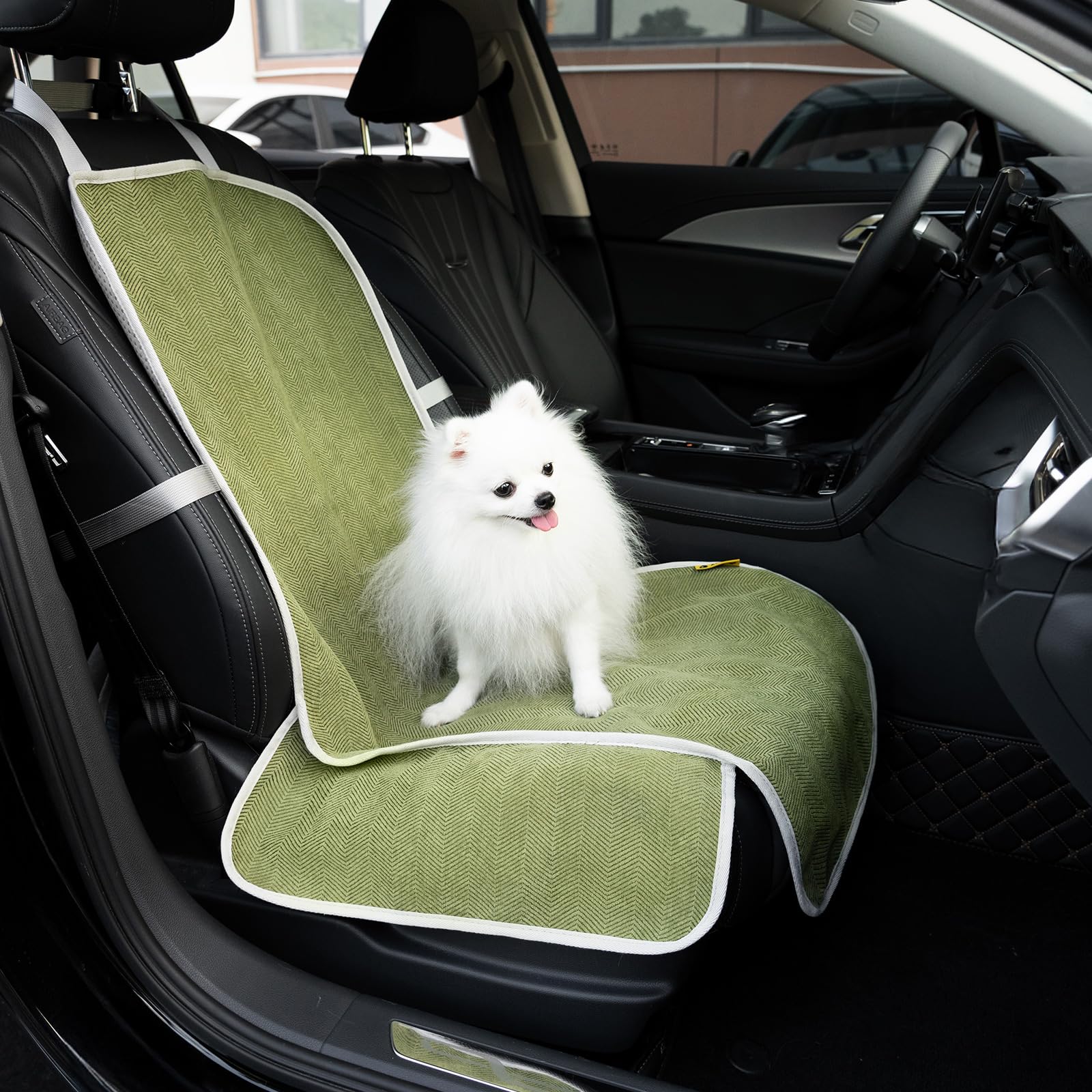 Funnyfuzzy Chenille Dog Car Seat Cover For Pets, Waterproof Car Seat Protector With Nonslip Bottom, Scratchproof Soft Dog Seat C