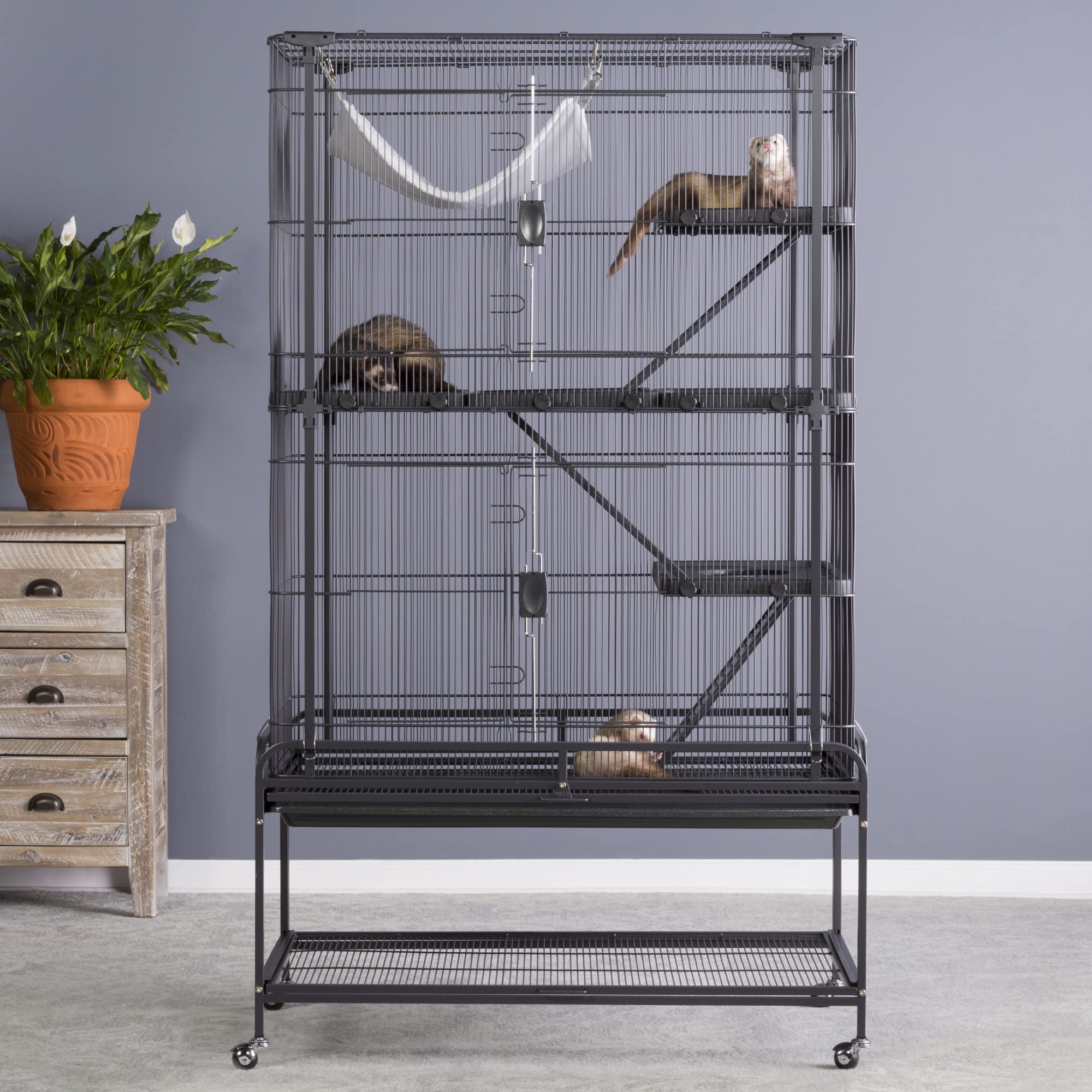 Prevue Pet Products 484 Deluxe Critter Cage, Dark Gray 37.0'' L x 23.1'' W x 63.4'' H