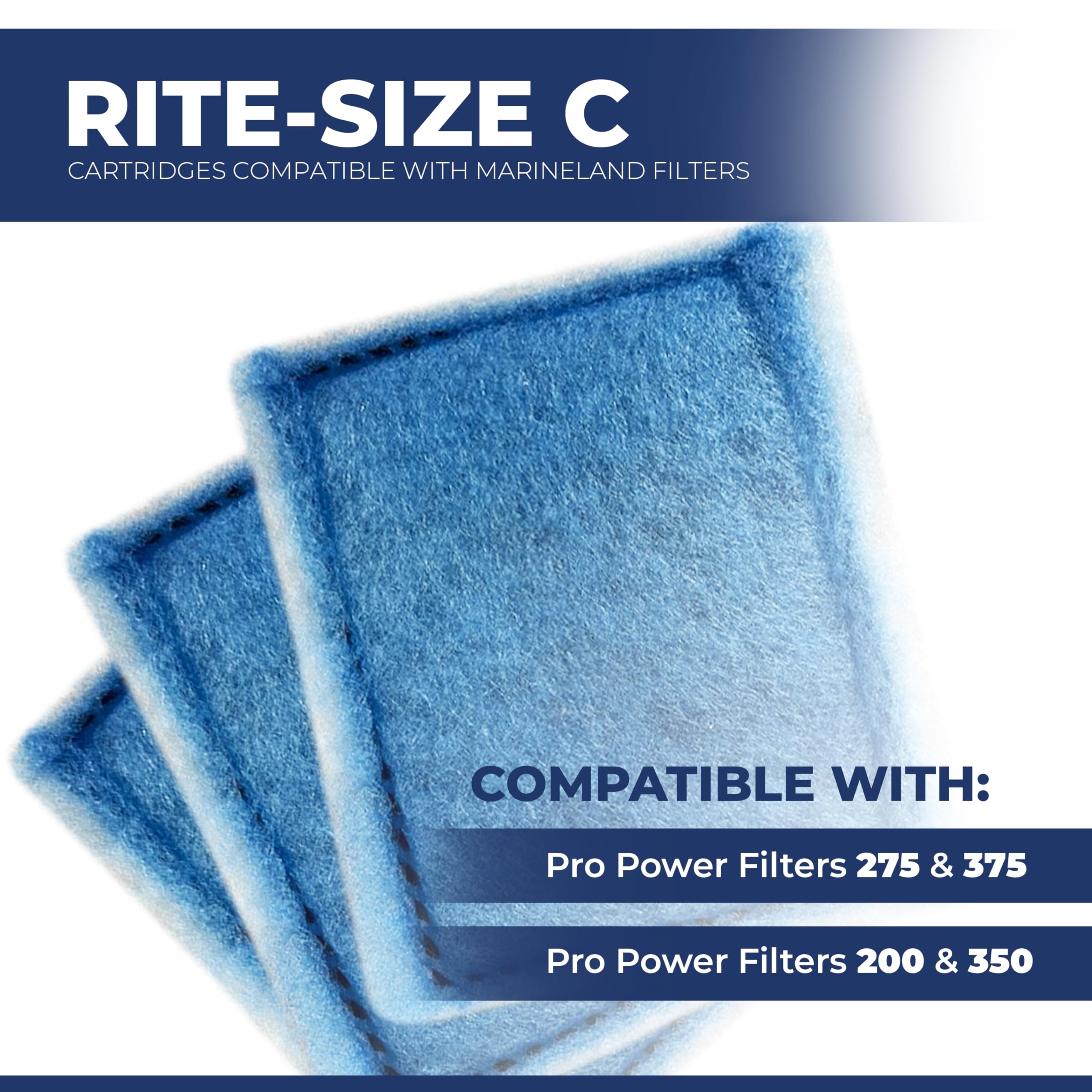 16 Pack, Rite Size C Aquarium Filter Cartridges Compatible With Marineland Penguin Power Filters 200 & 350 And Pro 275 & 375