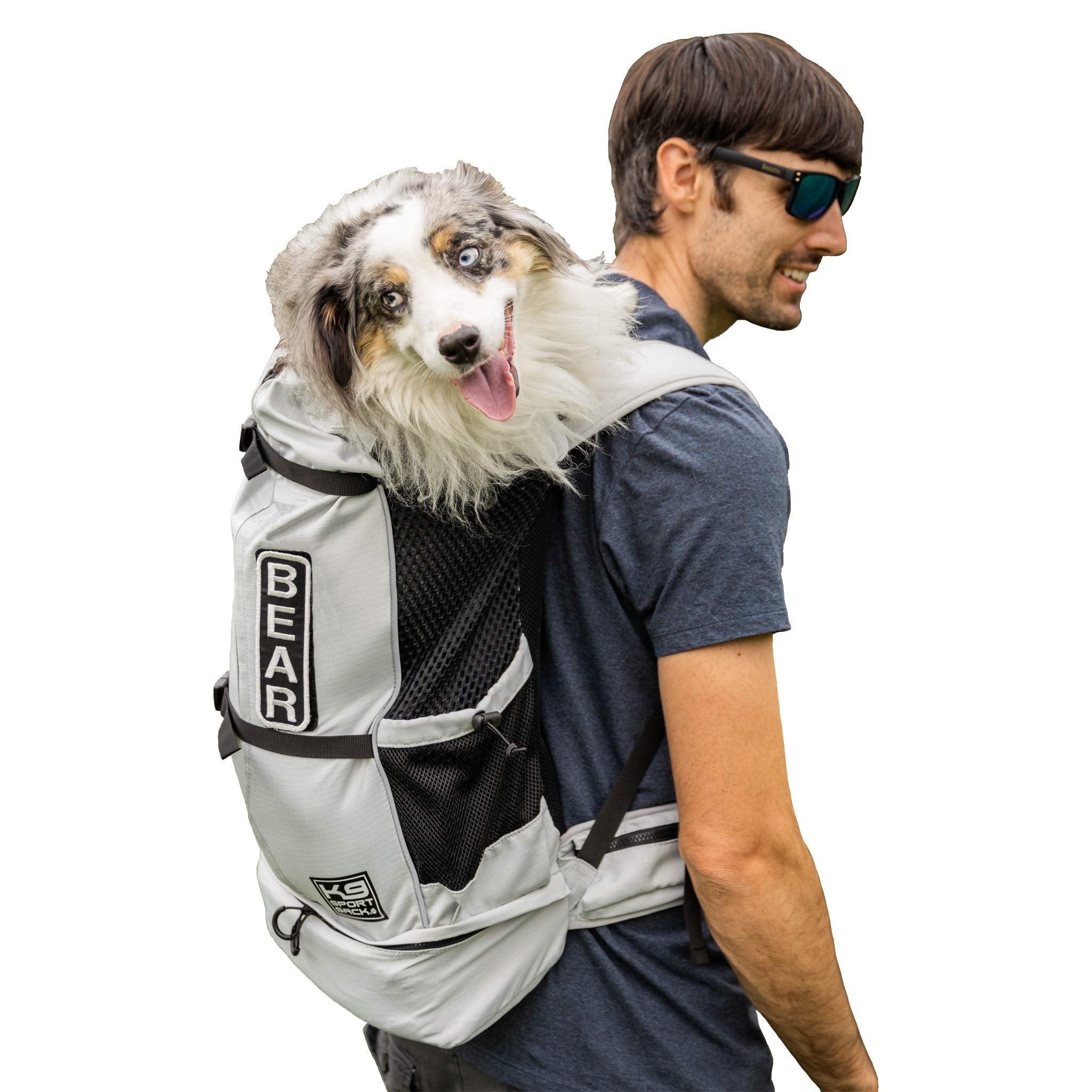 K9 Sport Sack Knavigate Light Grey Backpack Dog Carrier, 11'' L X 11'' W X 22'' H, X-Large, Gray