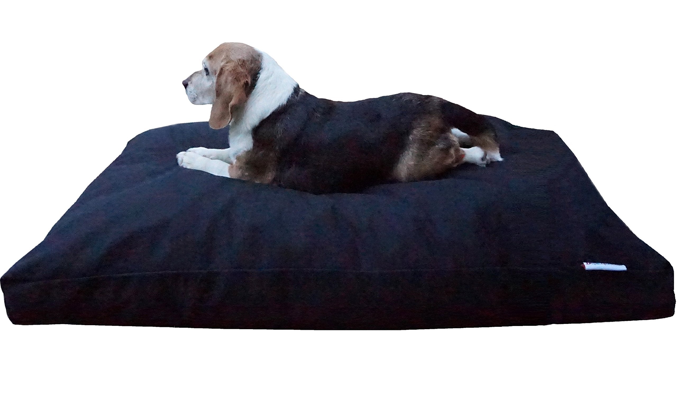 Dogbed4Less Xl Memory Foam Dog Bed Pillow With Waterproof Liner And Durable Pet Bed Canvas Cover 40X35 Inches, Black