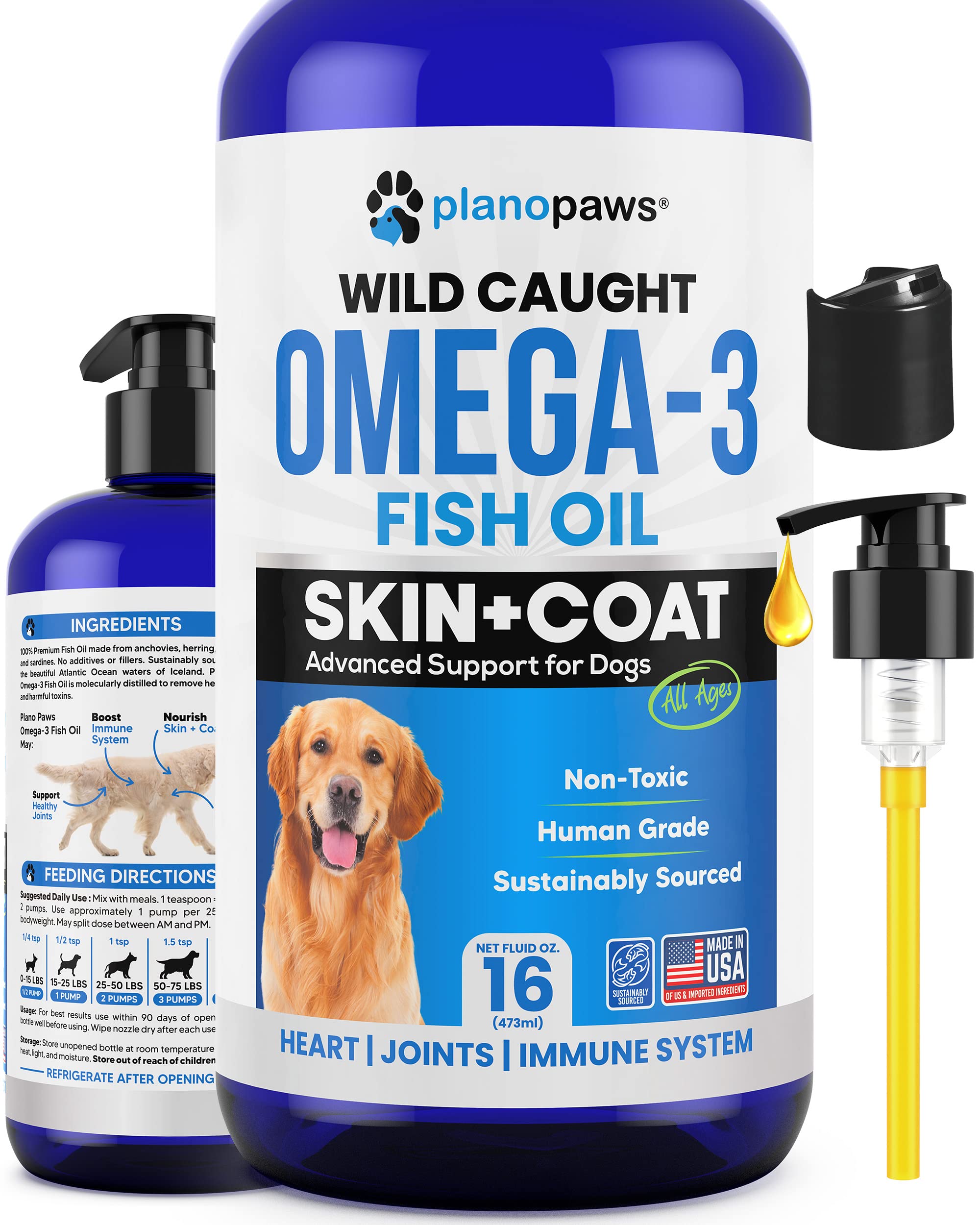 Omega 3 Fish Oil for Dogs - Better Than Salmon Oil for Dogs - Dog Fish Oil Supplement - Reduce Shedding & Itching - Supports Joi