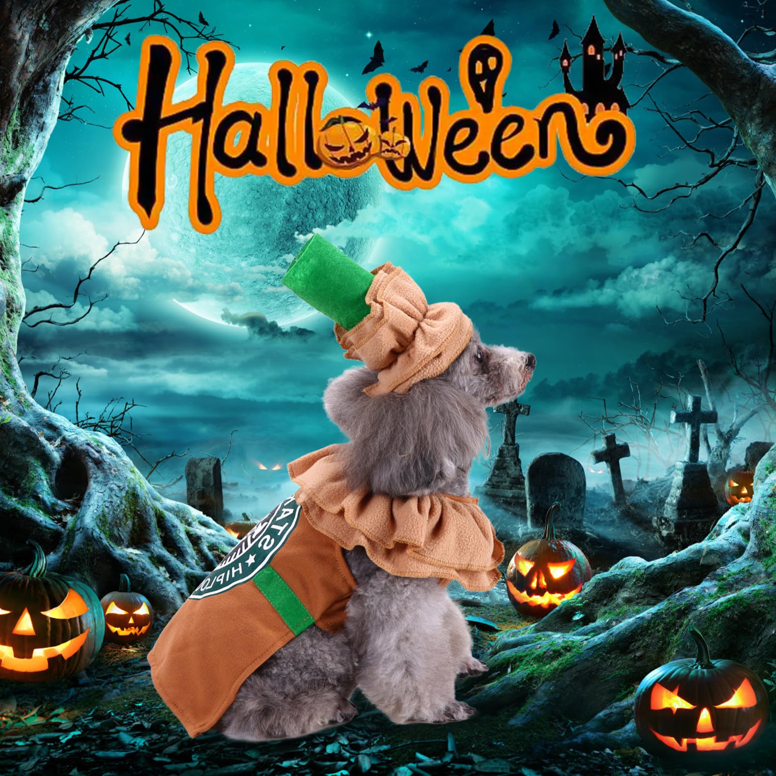 Latte Dog Costume Dog Halloween Costume, Coffee Dog Costumes Halloween Christmas Pet Cat Costume, Pet Costumes For Small Medium Dogs Puppy Dog Cosplay Costume Halloween Party Special Events
