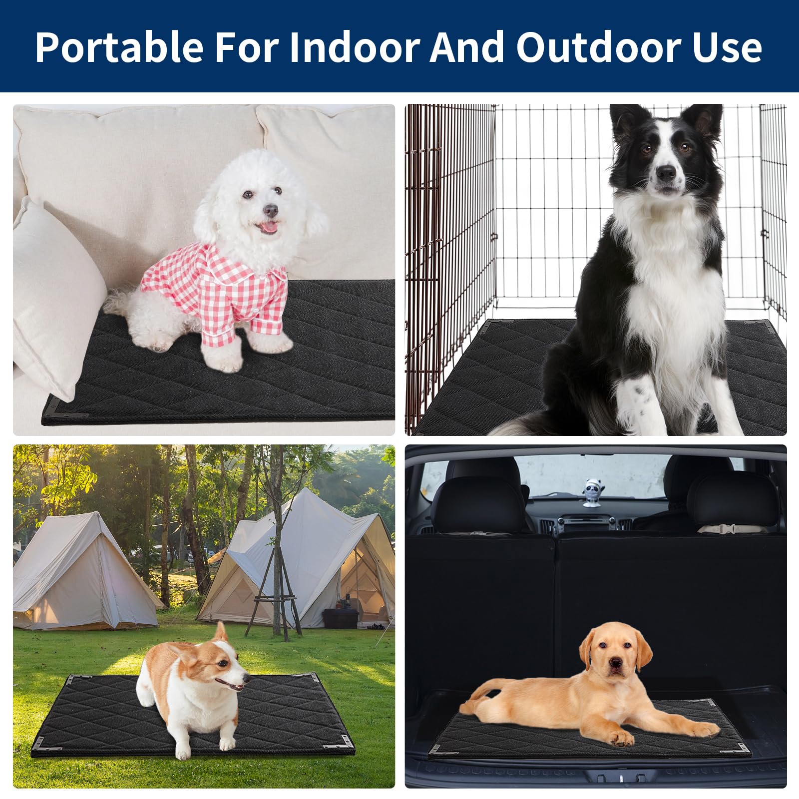 Balapet Durable Chew Proof Dog Bed With Metal Rivet Corner For Medium Dogs, Stable Kennel Pad Mat For Teething Puppy, Durable In