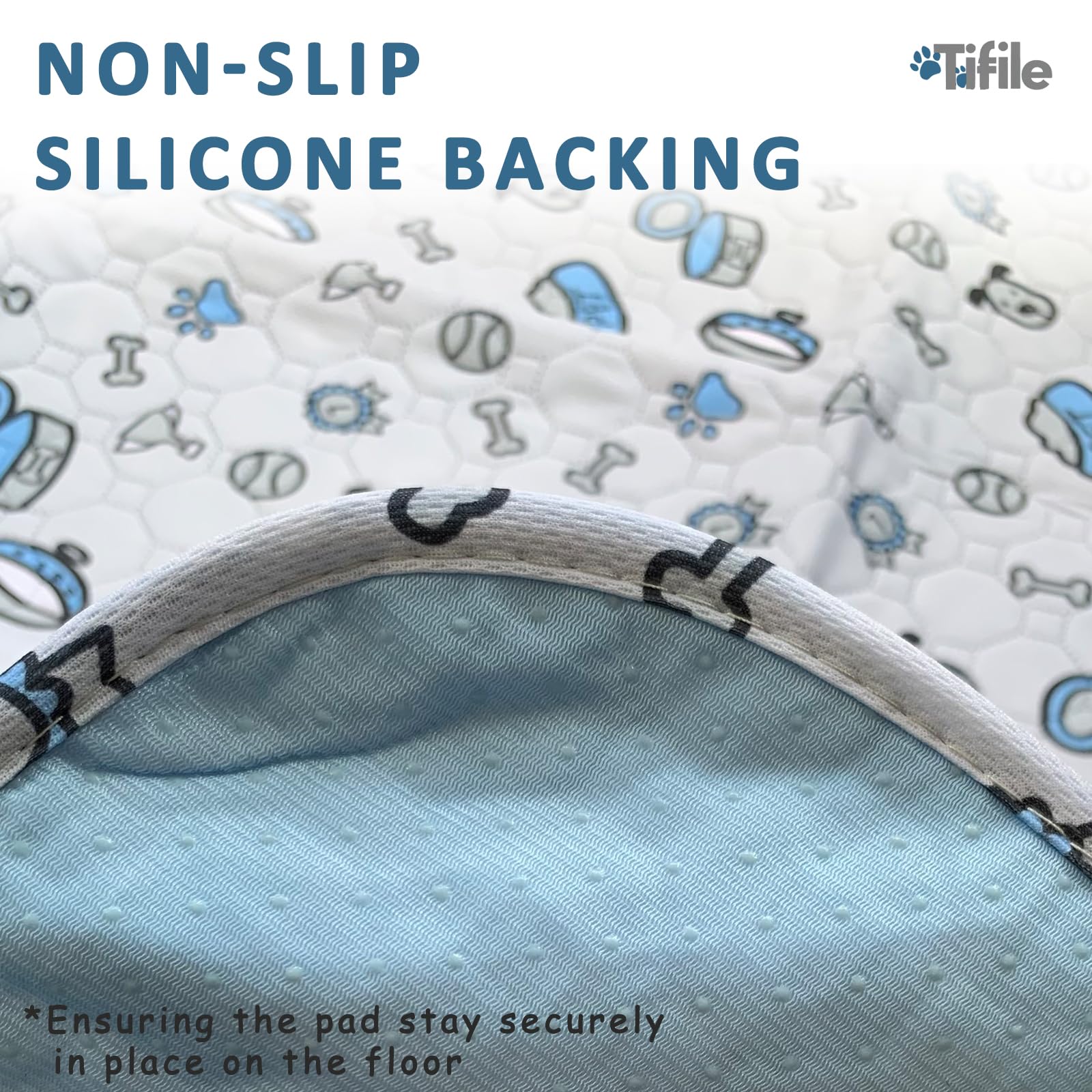 Washable Pee Pads For Dogs, 18X24In Reusable Puppy Pads, Absorbent Whelping Pads With Bone Print, Non-Slip Waterproof Pet Traini