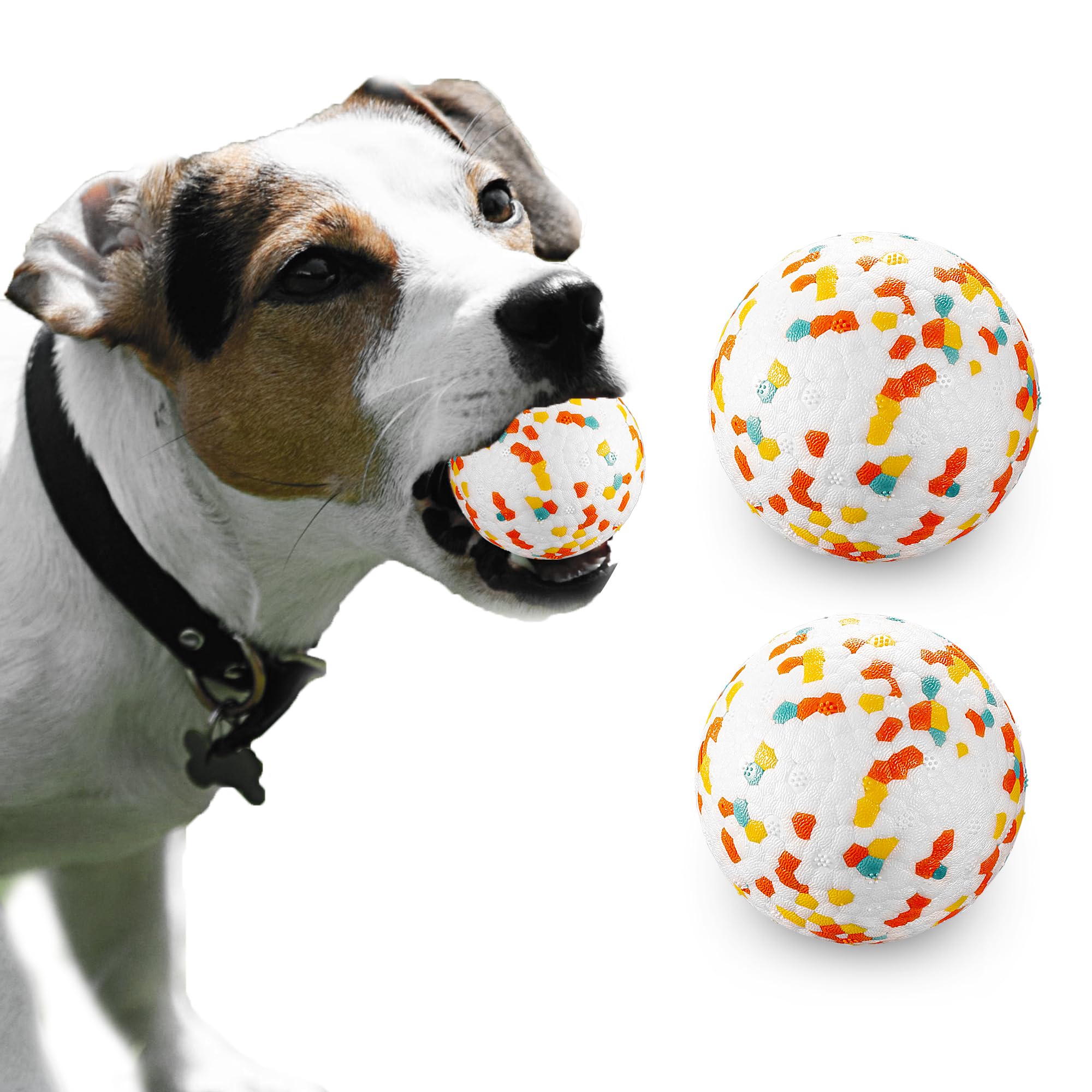 Jerock Dog Balls, Indestructible Dog Toy Ball For Aggressive Chewers, Durable High Elasticity Interactive Ball For Training Dog Catch And Fetch, Large Medium Small Dog And Puppies(2.5In, 2Pcs)