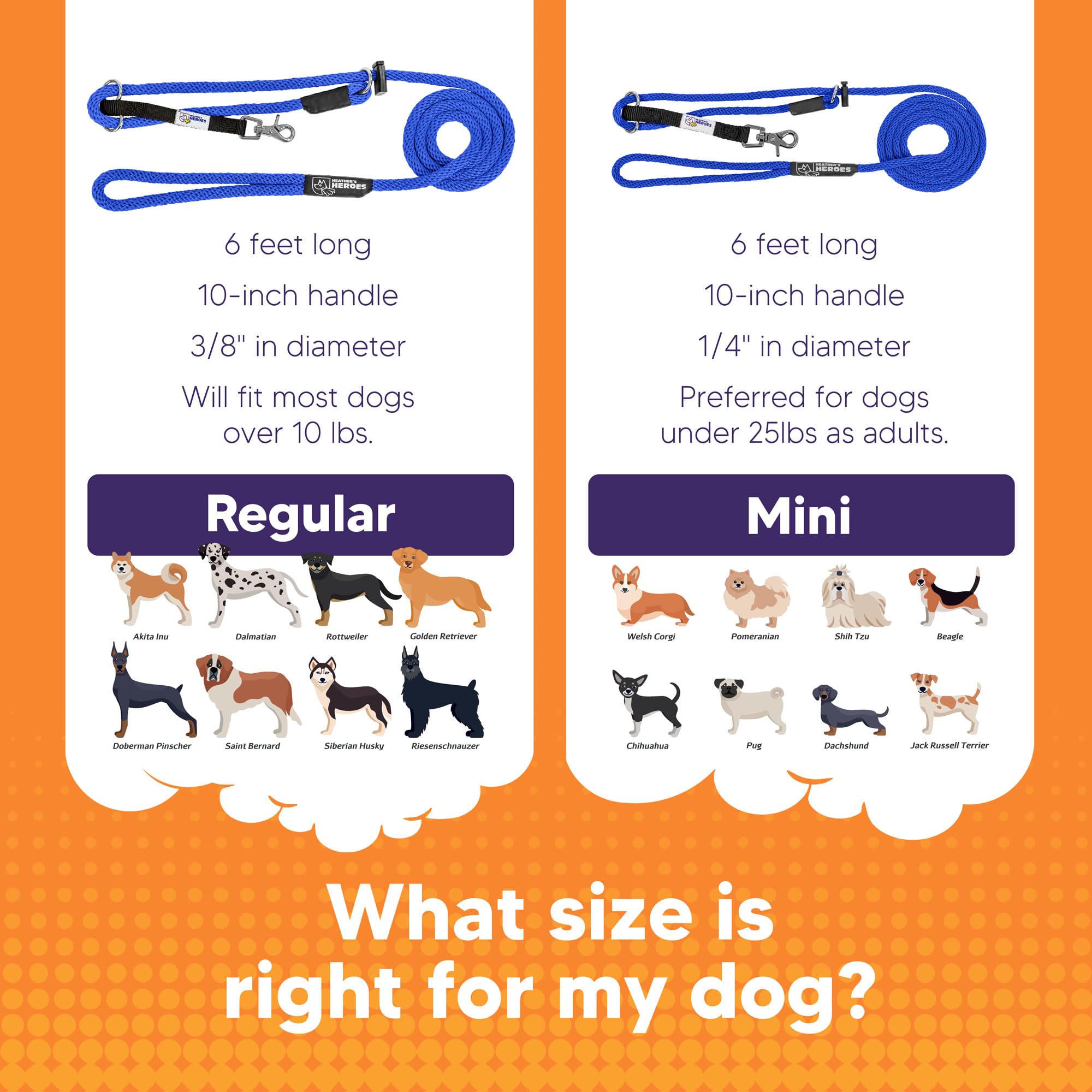 Heather'S Heroes The Sidekick No-Pull Leash Blue