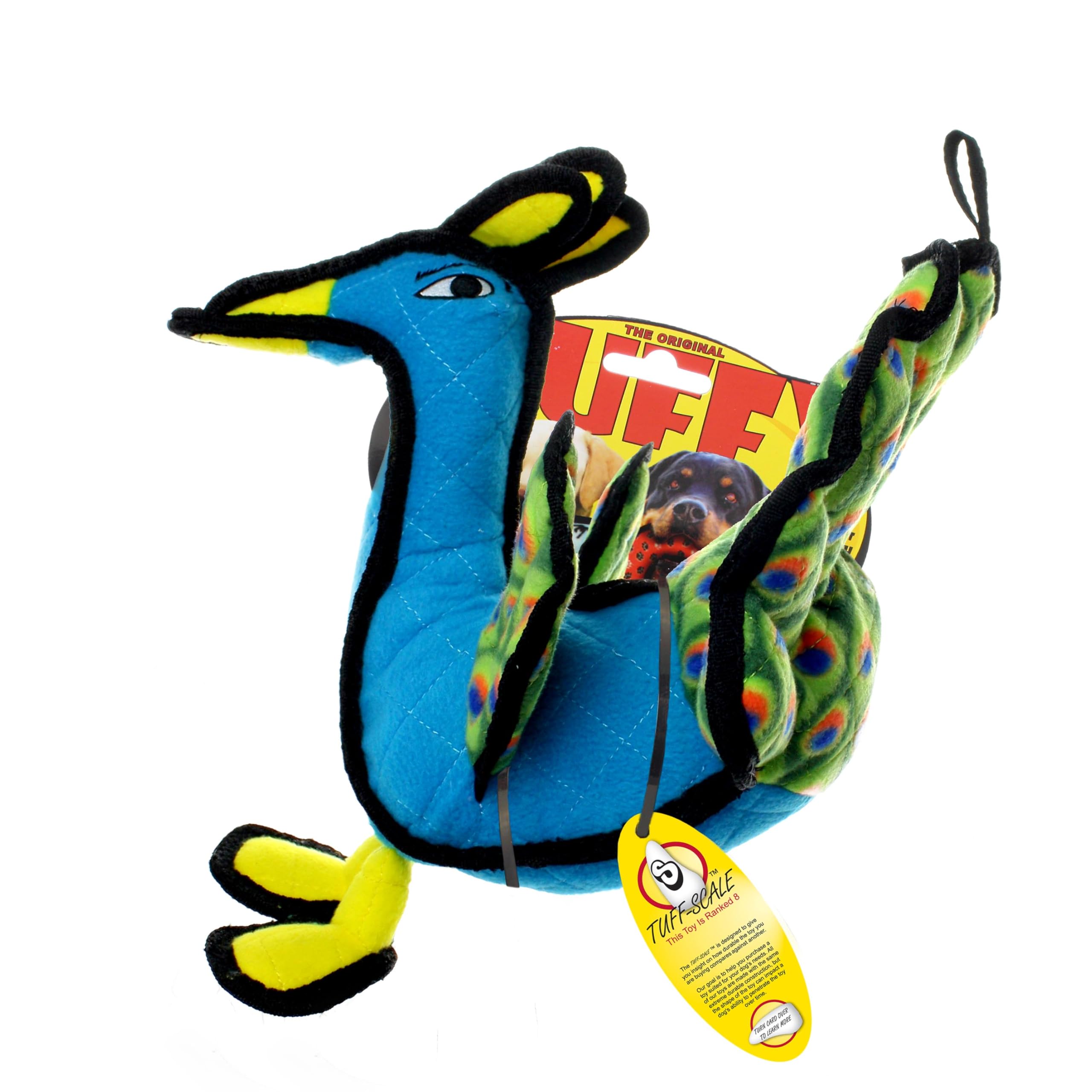 Tuffy - World'S Tuffest Soft Dog Toy -Zoo Peacock- Multiple Layers. Made Durable, Strong & Tough. Interactive Play (Tug, Toss & Fetch). Machine Washable & Floats
