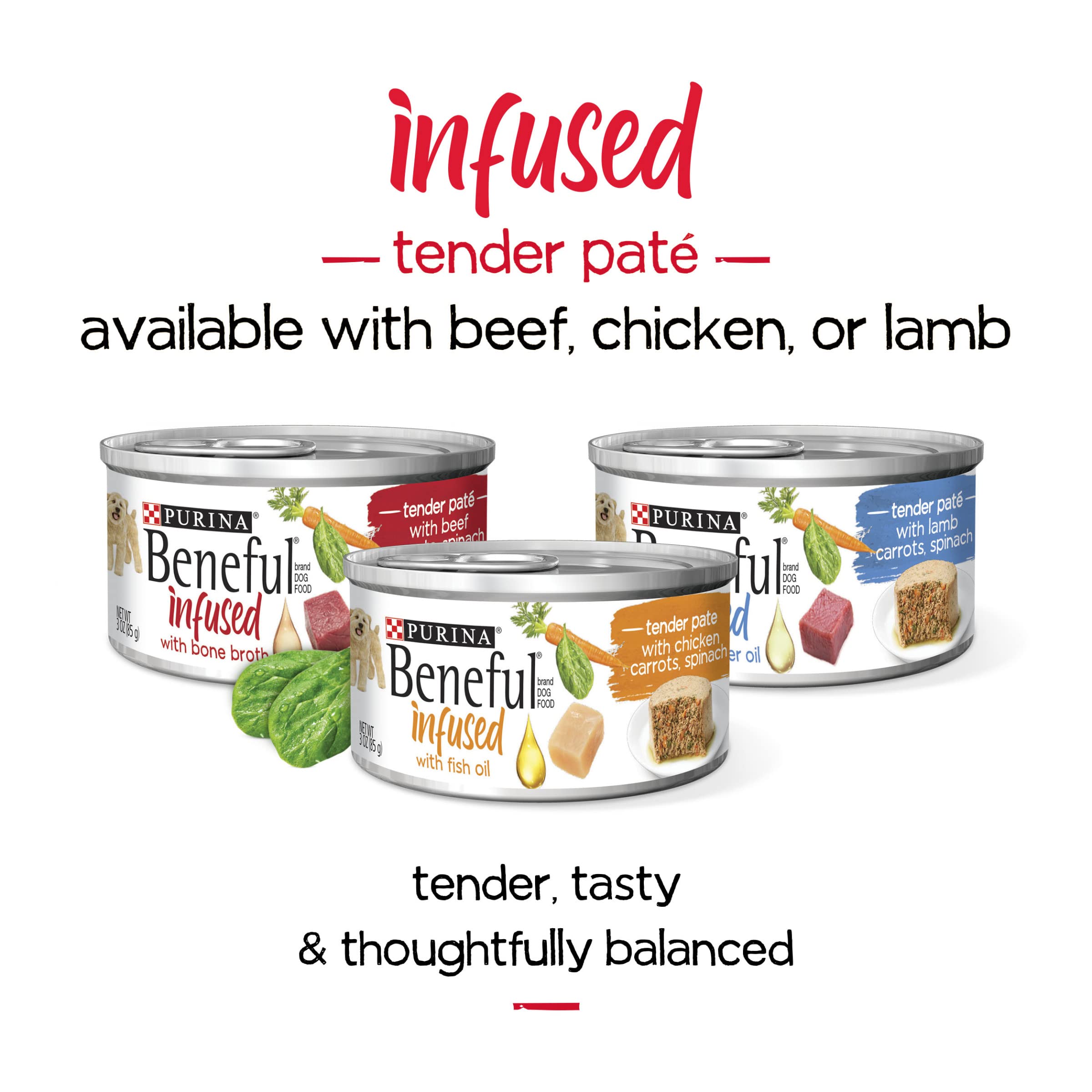 Beneful Wet Dog Food Variety Pack, Real Lamb, Chicken & Beef, 3 oz Cans, 24 Pack