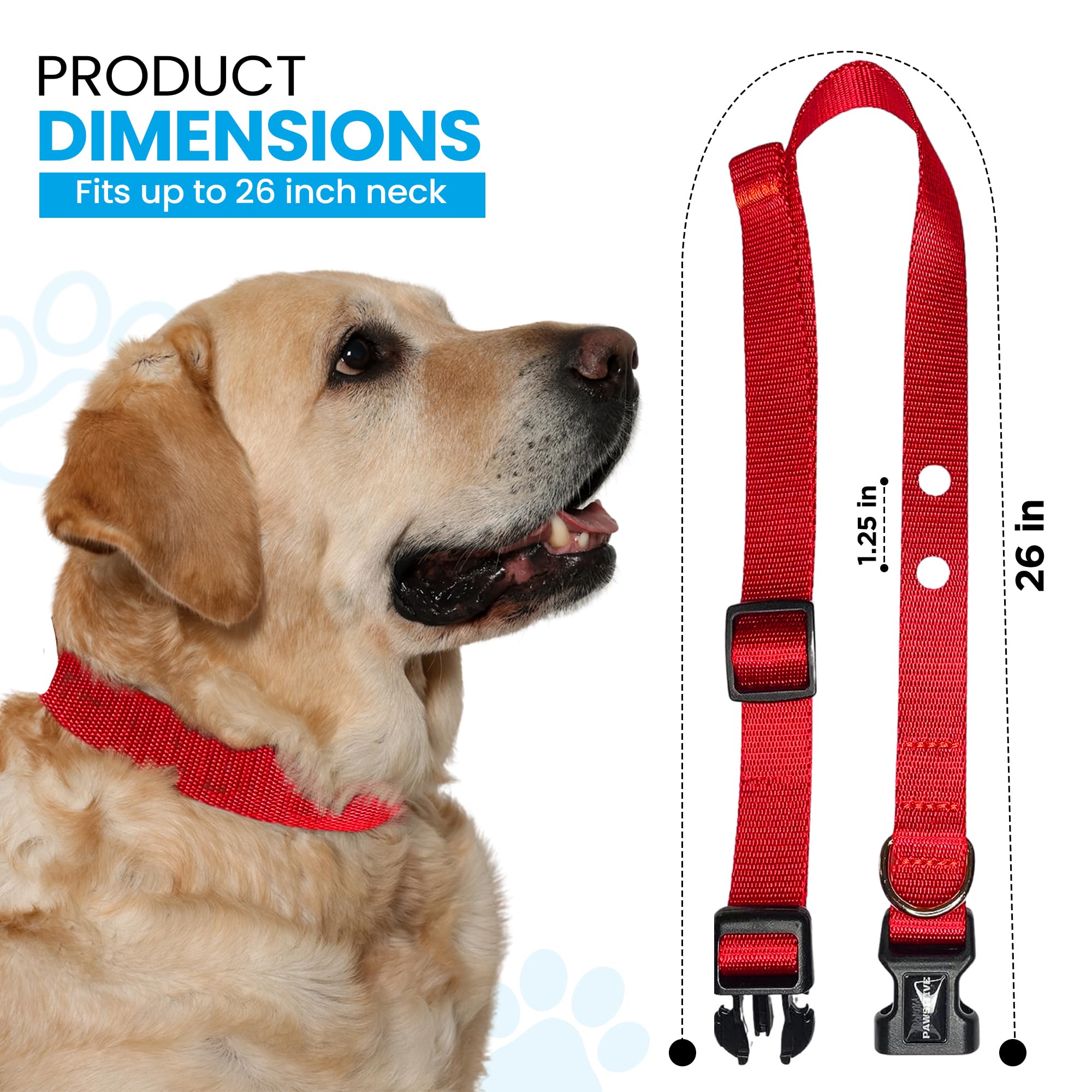 3/4'' Nylon E Collar Replacement Strap - In Ground Fence Collar, Compatible With Pet Safe & Invisible Fence (3/4'' Blue)