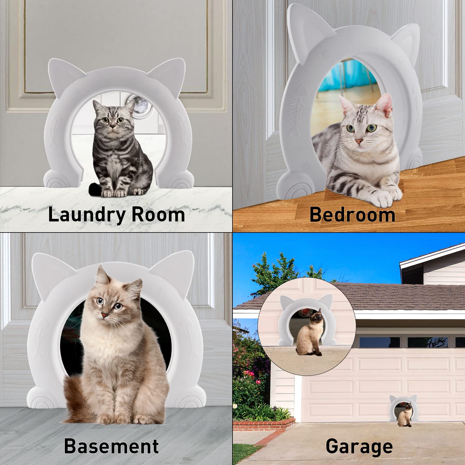 Cat Door,Wulikeke Interior Cat Door Pet Door for Cats Indoor Cat Door Fit Cats up to 25 lbs,with Screws Interior/Install Easily/