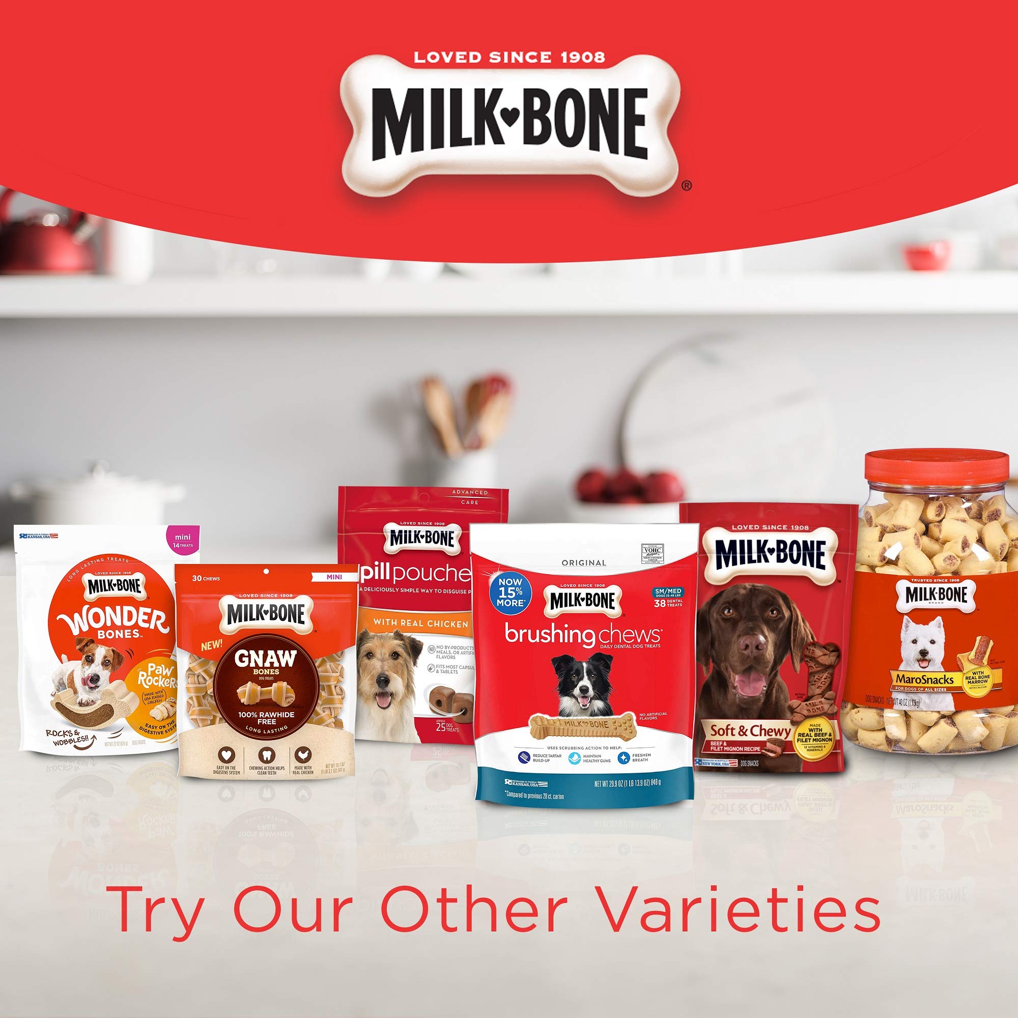 Milk-Bone MaroSnacks Dog Treats, 38 Ounce Refill Packs (Pack of 2) with Real Bone Marrow and Calcium