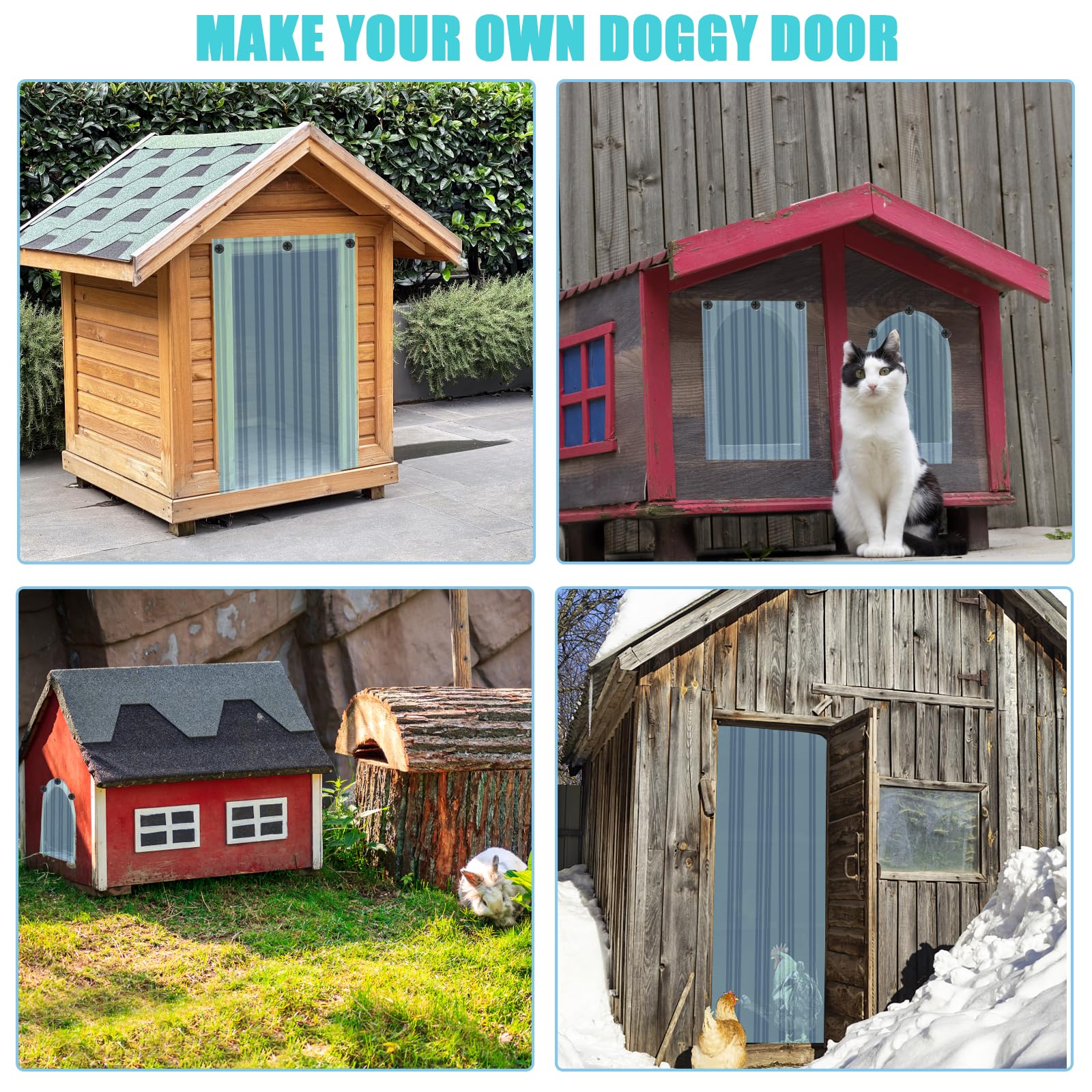 Dog Door Replacement Flap Plastic Vinyl Door Strips Transparent Dog House Door Flap Strips For Diy Dog Or Cat Door, Easy To Cut