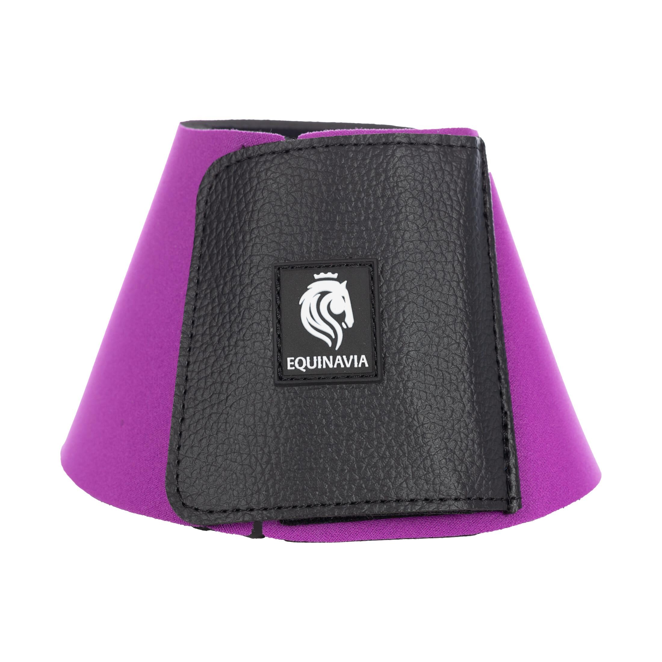 Equinavia Toki Bell Boots For Horses | Neoprene Overreach Boots - Bright Purple - Xl