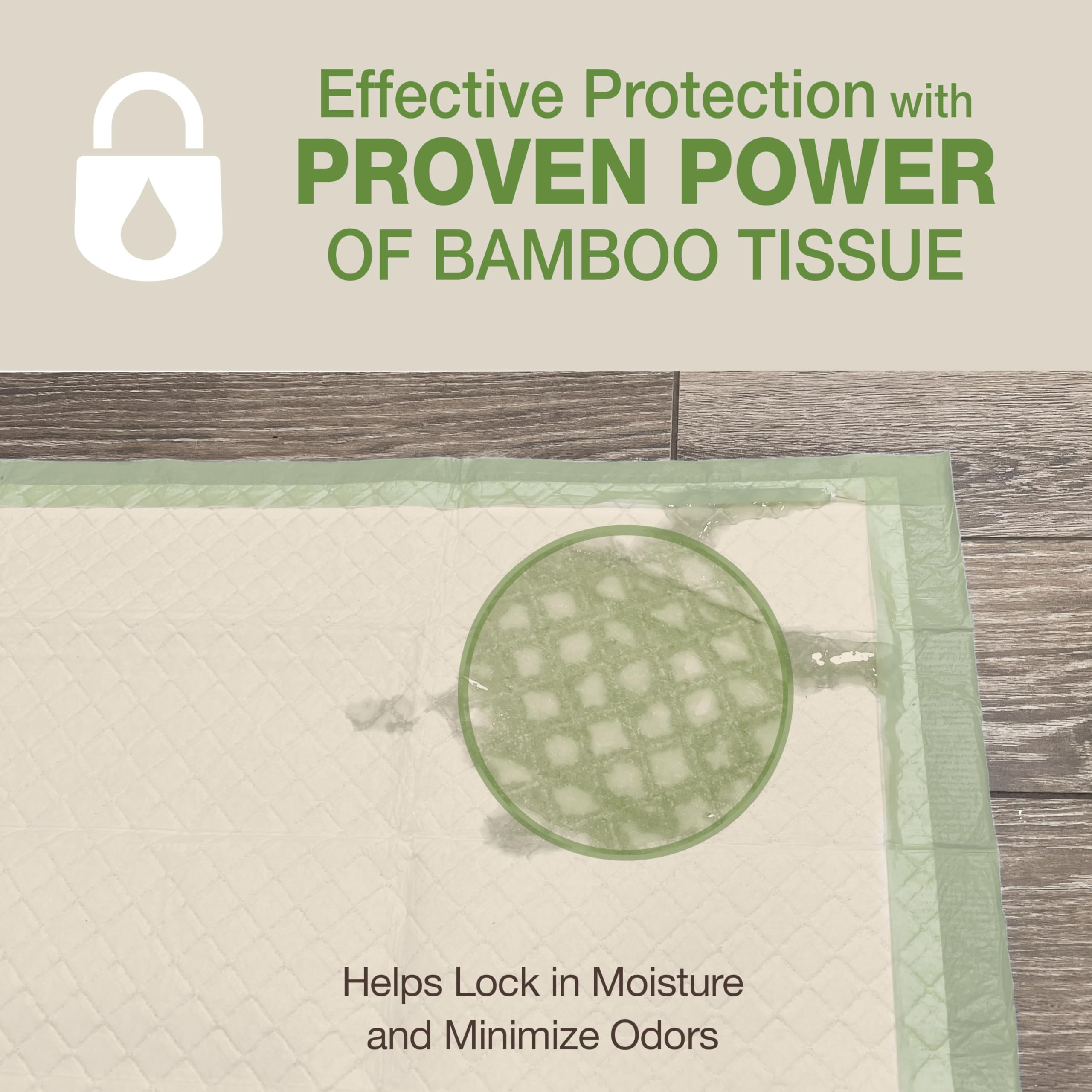 Four Paws Wee-Wee Superior Performance Bamboo Pee Pads for Dogs, Earth Friendly Dog & Puppy Potty Training Pads, Crate Liners, H