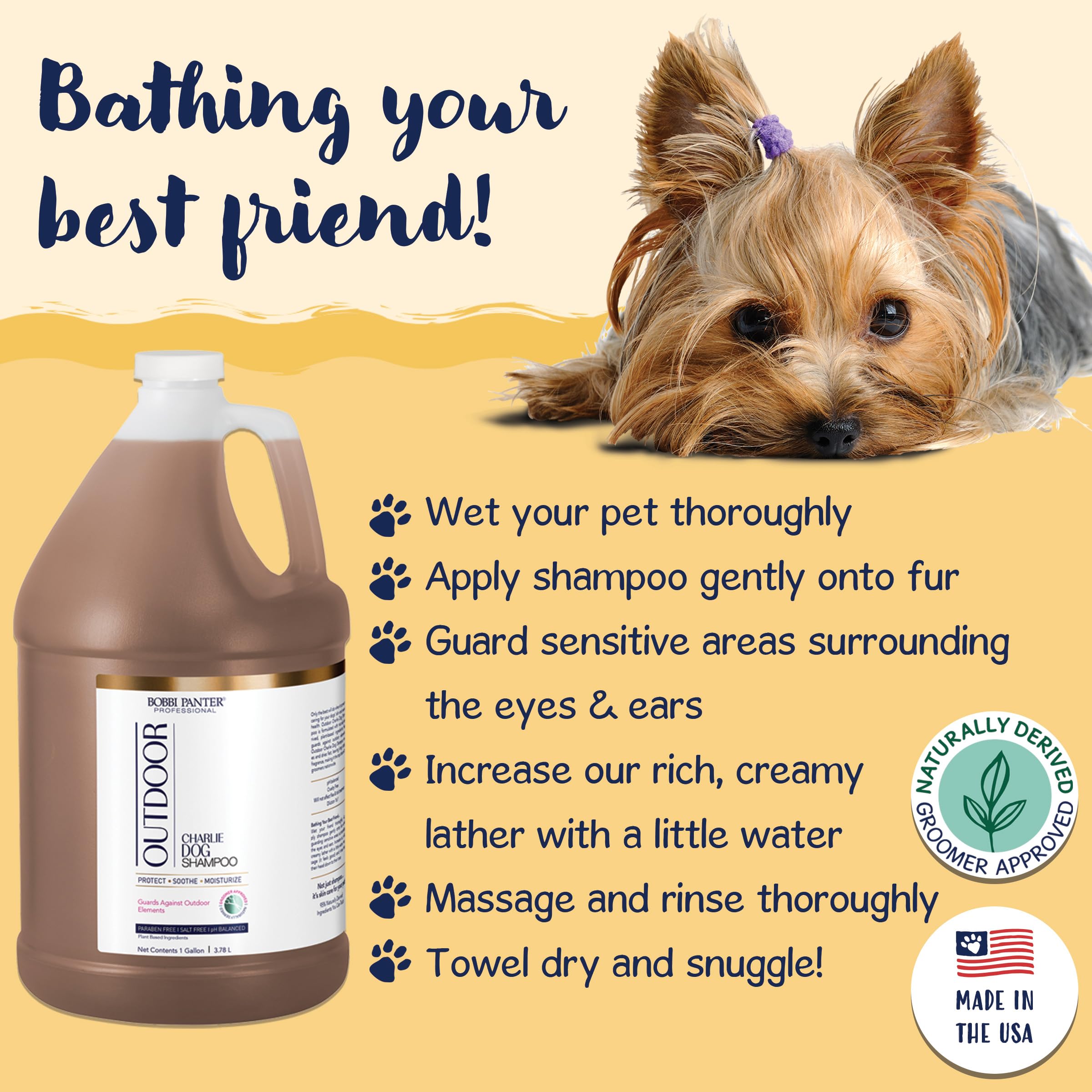 Bobbi Panter Charlie Outdoor Dog Shampoo To Protect Fur & Moisturizes Skin, Natural Ingridients, Tear-Free, Ph-Balanced, Concent