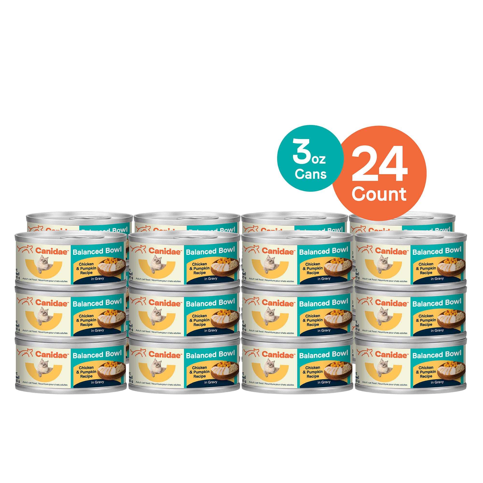 Canidae Balanced Bowl Wet Cat Food, Chicken & Pumpkin Recipe, 3 oz. (Case of 24)