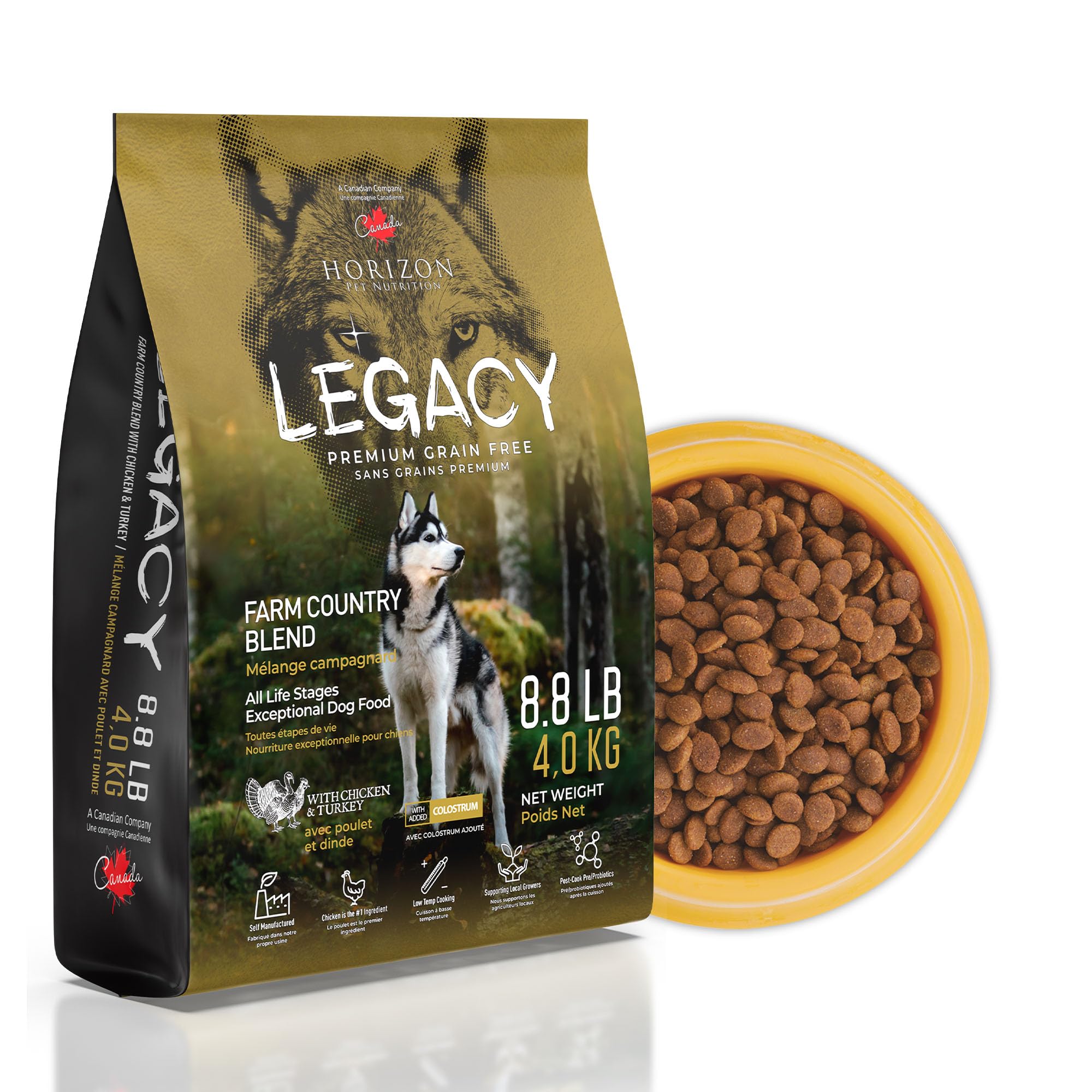 LEGACY High Protein Dog Food - Real Chicken & Turkey First Ingredient, Added Colostrum for Immunity, Grain-Free, No Artificial P