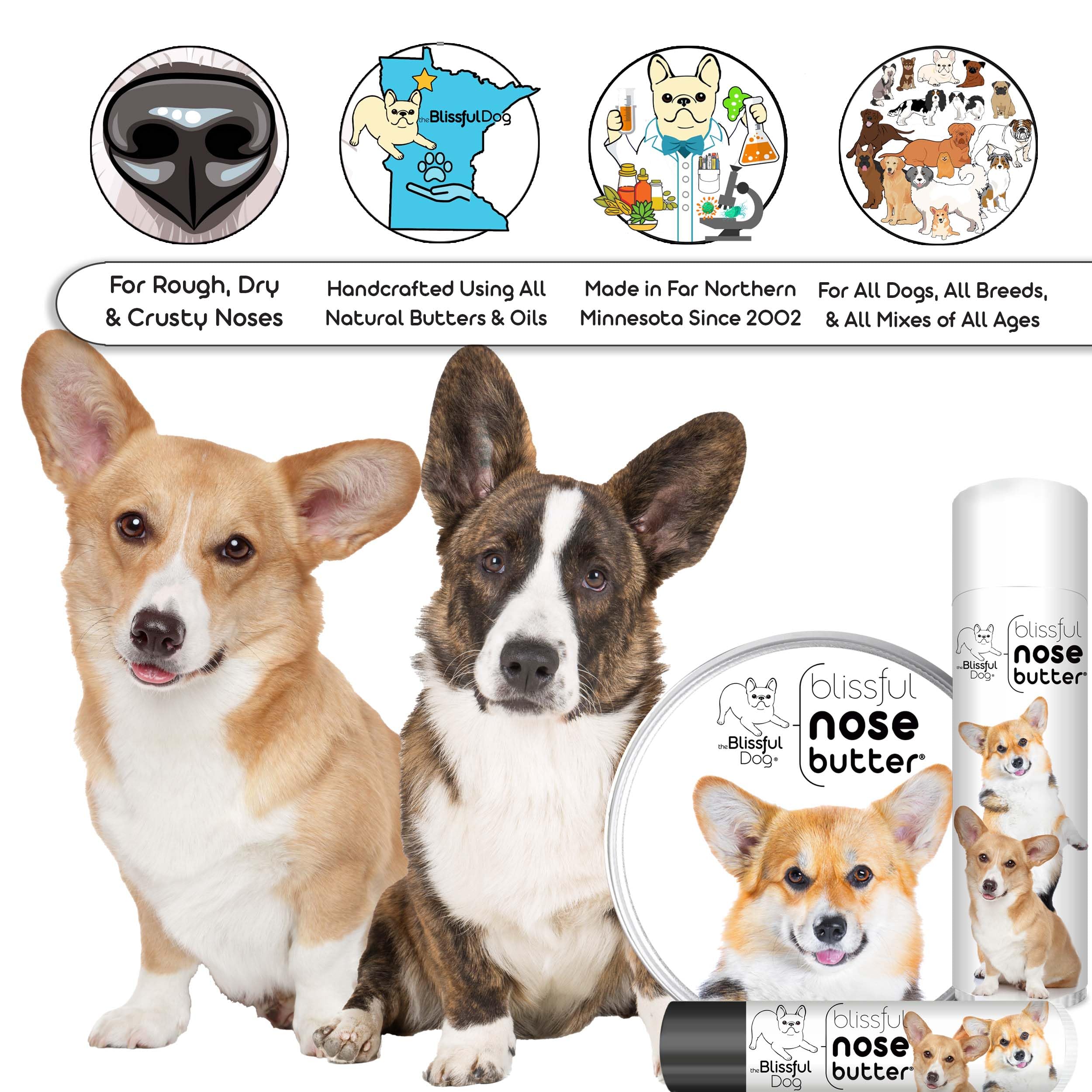 The Blissful Dog Corgi Unscented Nose Butter, 0.15-Ounce