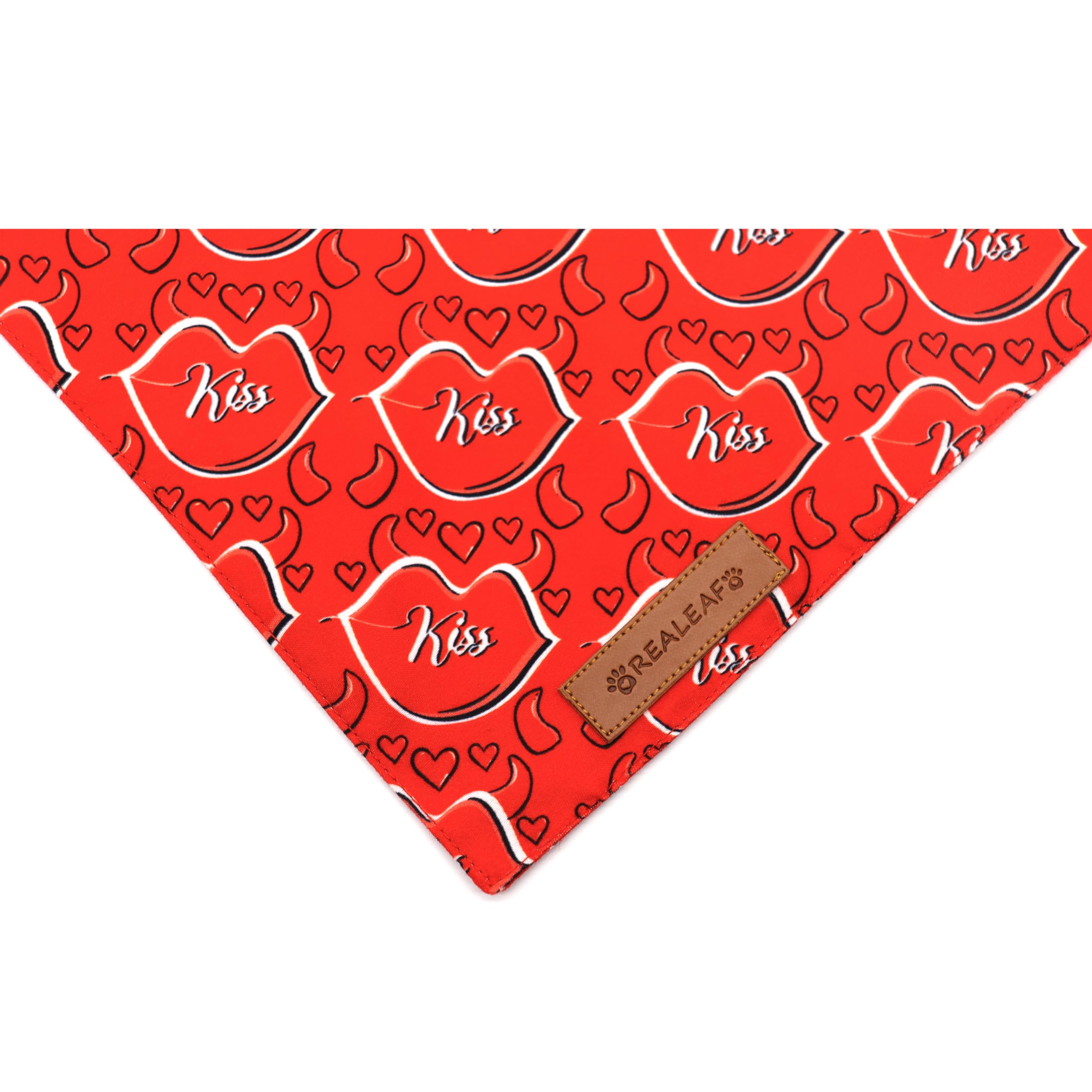 Realeaf Valentine'S Day Dog Bandanas 2 Pack, Reversible Heart Dog Scarf For Boy And Girl, Premium Durable Fabric, Holiday Love B