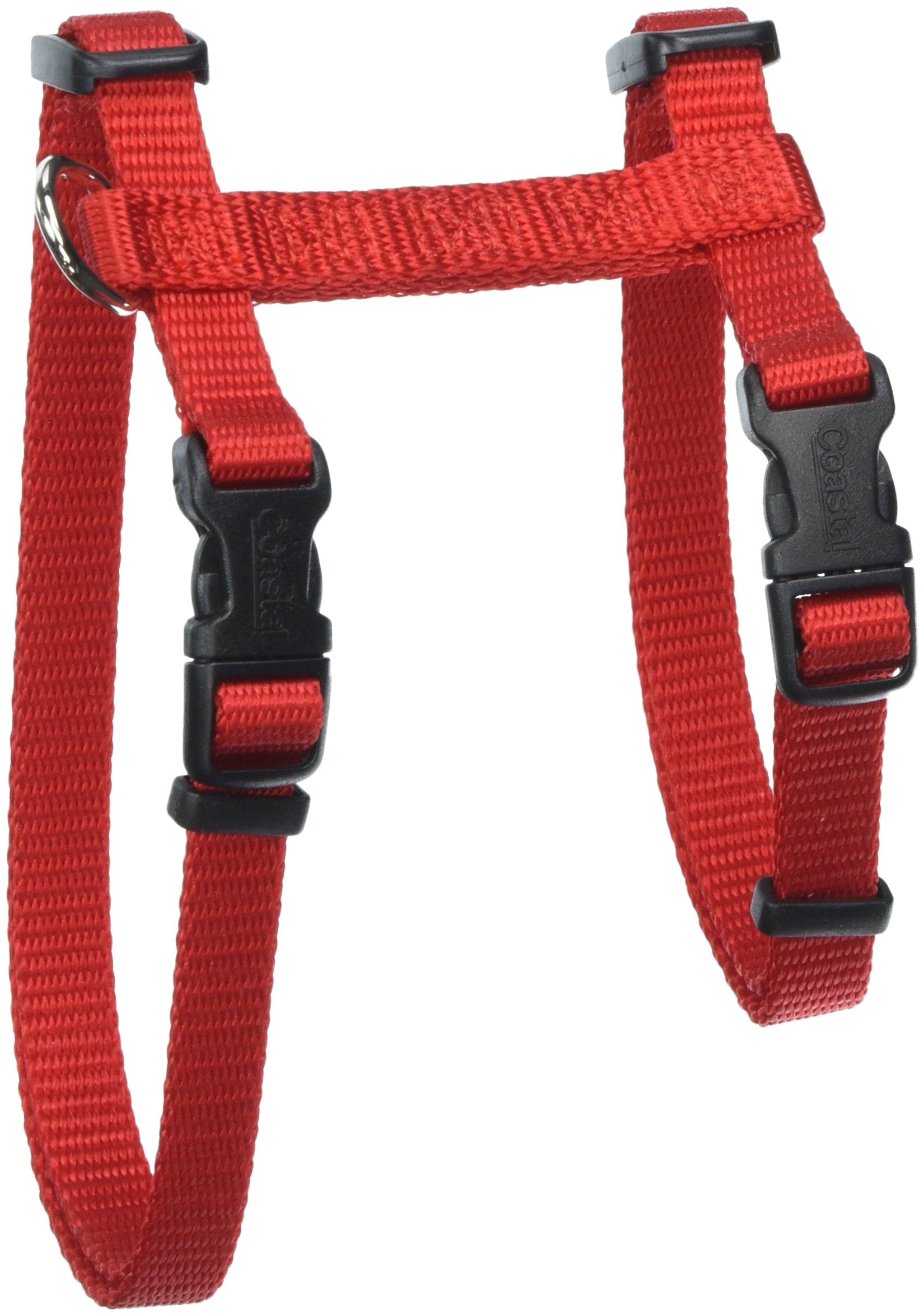 Coastal Pet Figure 'H' Adjustable Cat Harness - Outdoor Cat Supply - Comfortable For Cats - Secure Snap-Lock Buckles - Red, 3/8' X 10'-18'