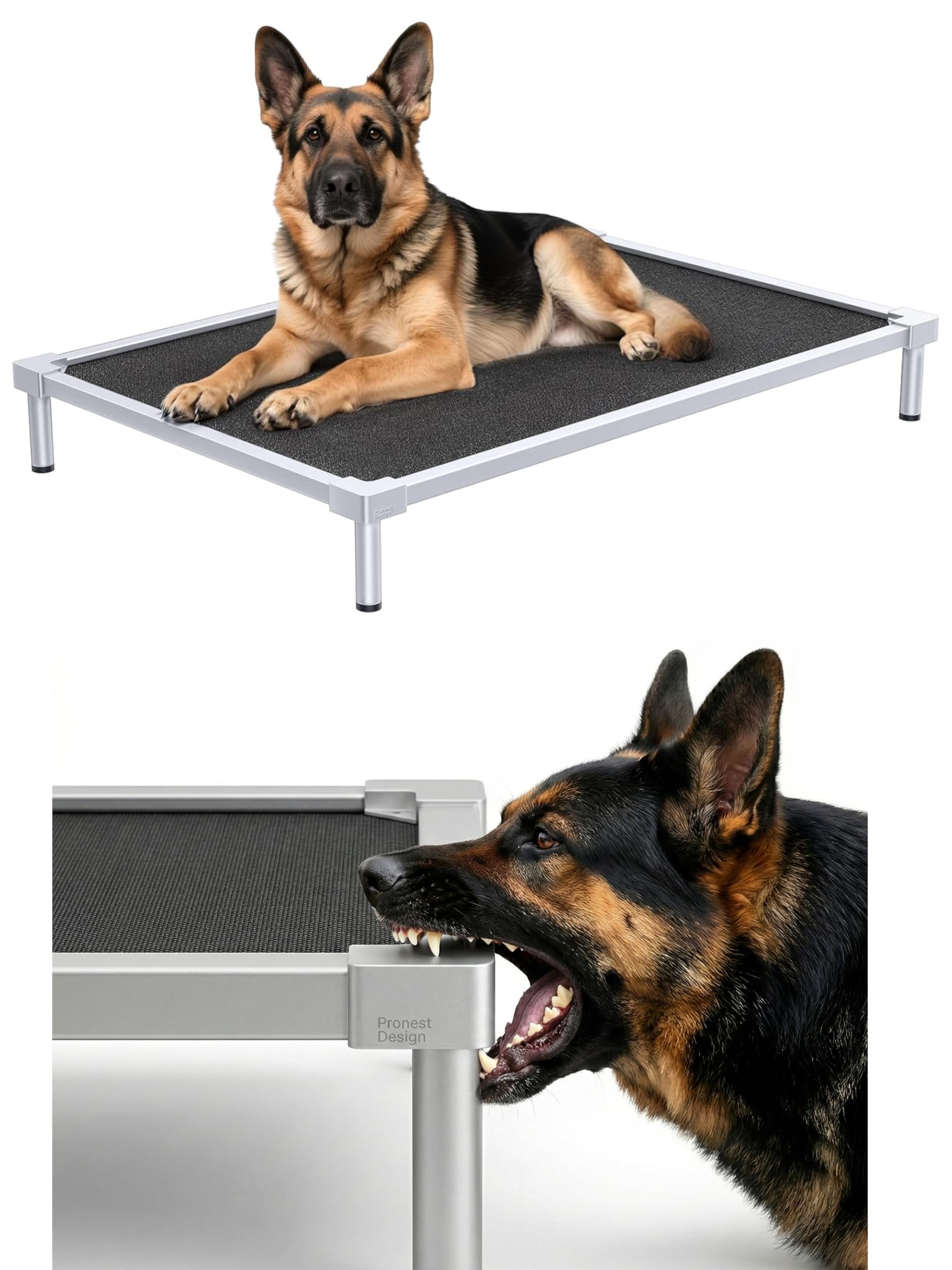 Pronest Elevated Dog Bed Medium Size Dog, Chew Proof Aluminum Alloy Heavy Duty Dog Supplies Cooling Raised Pet Cot Indestructibl