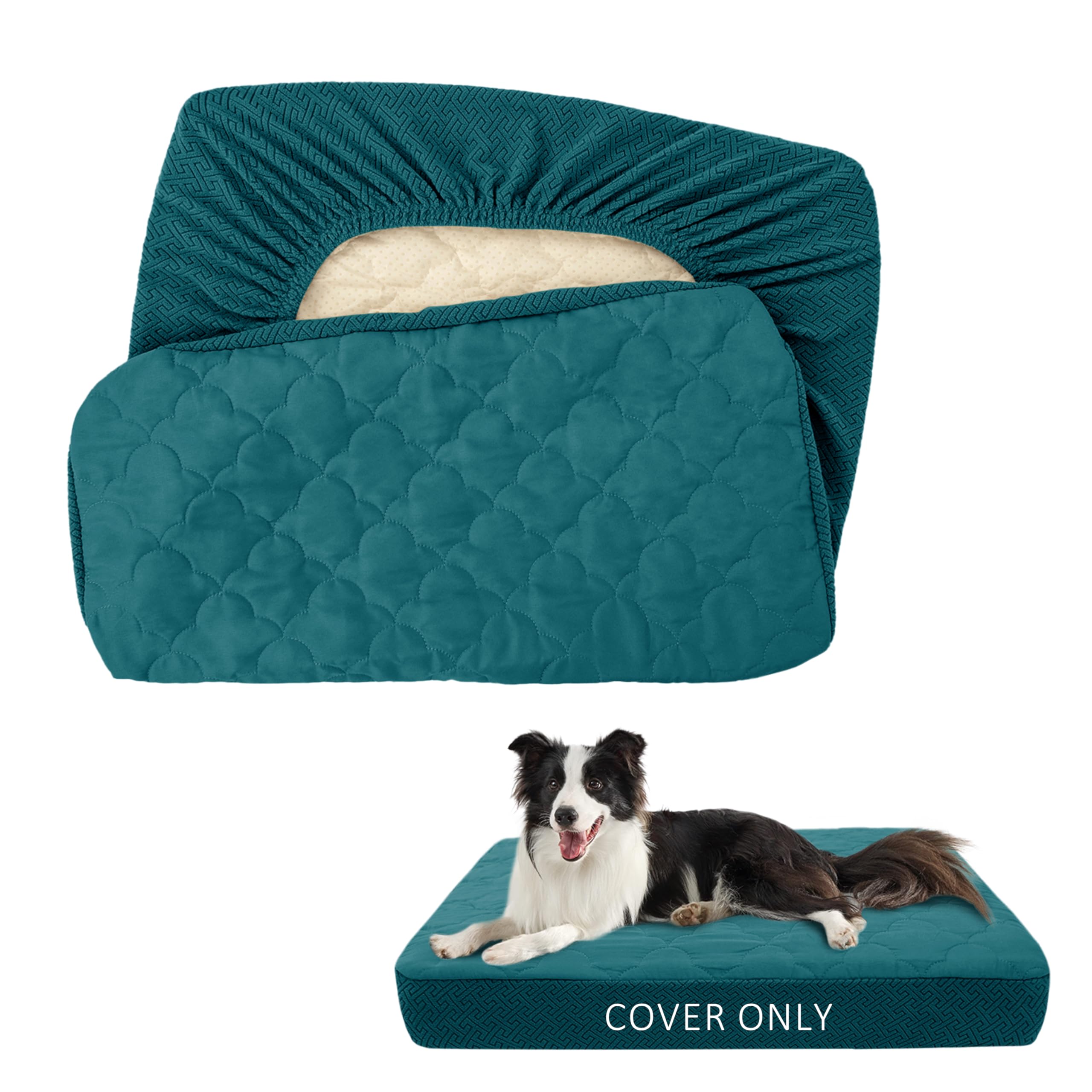 Chhkon Dog Bed Covers Replacement Washable Waterproof Pet Puppy Bed Cover For Dog(Peacock Blue,41X29X6 Inch)