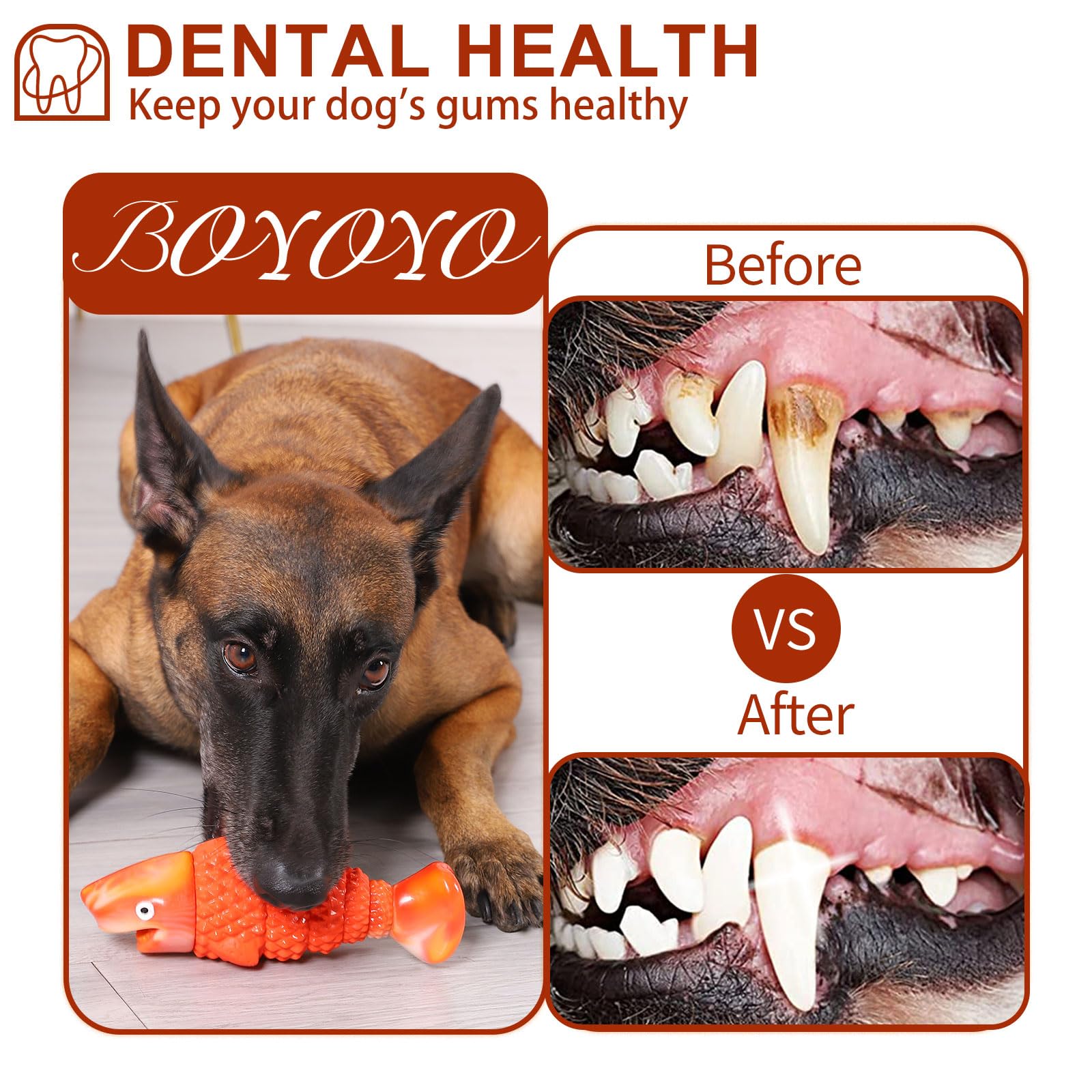 Boyoyo Indestructible Dog Toys For Aggressive Chewers Large Breed, Dog Chew Toys For Aggressive Chewers, Tough Dog Toys For Large Dogs Aggressive Chewers, Large Dog Toys, Squeaky Dog Toys For Dogs