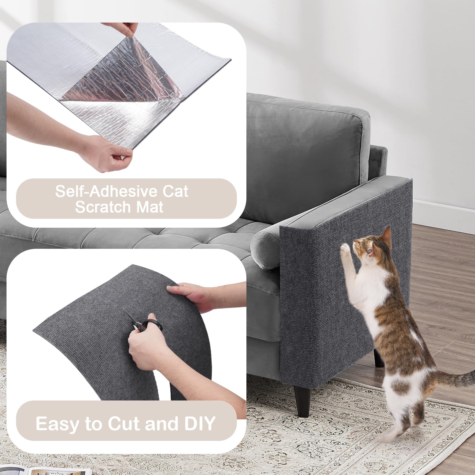 Uross Cat Couch Protector -100'X15.8'Cat Scratcher Couch Pad Cat Furniture Protector Sofa Couch Corner Protectors For Cats Diy