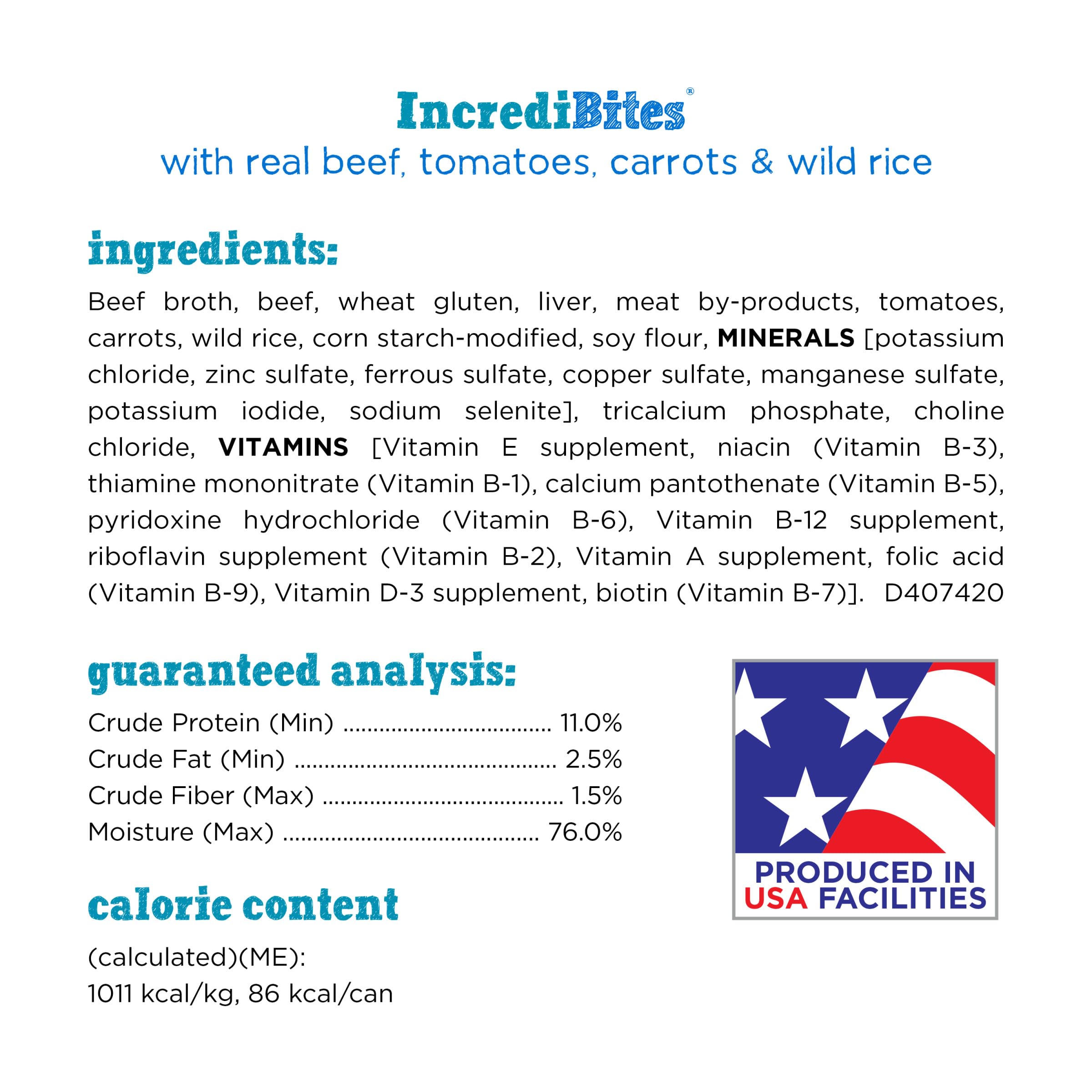 Purina Beneful Small Breed Wet Dog Food With Gravy, IncrediBites with Real Beef - (8 Packs of 3) 3 oz. Cans