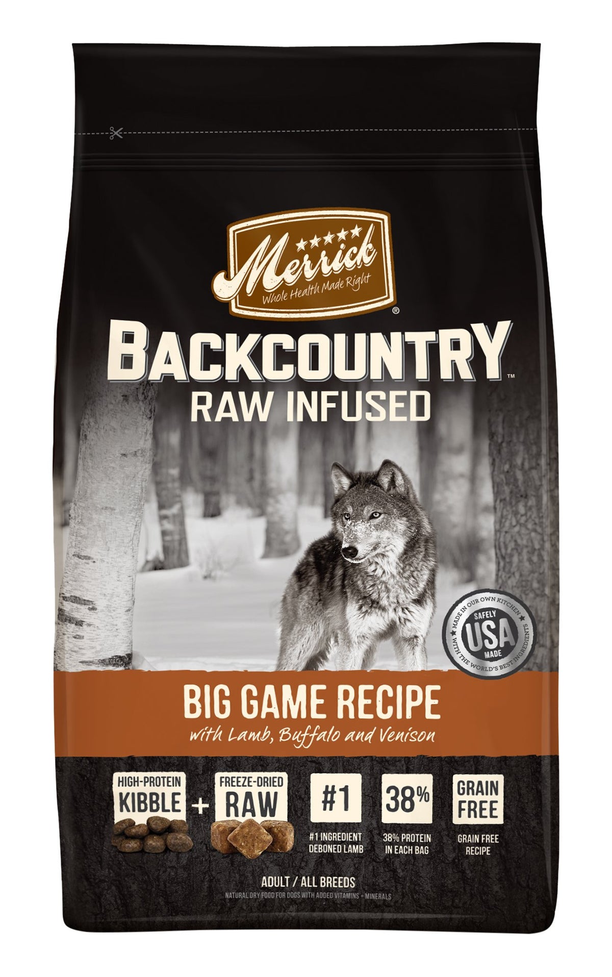 Merrick Backcountry Big Game Dry Dog Food, 4 Lbs.