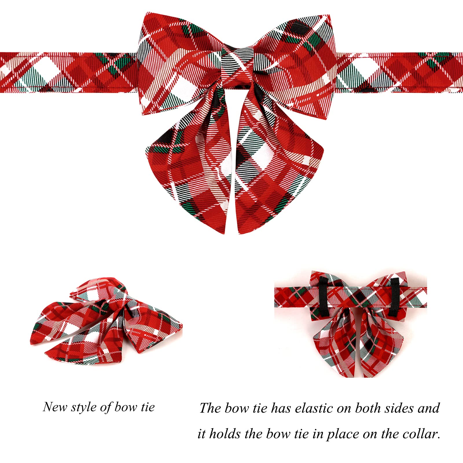 Lionet Paws Christmas Dog Collar With Bowtie, Dog Sailor Bow Collar With Metal Buckle For Dogs, Adjustable Comfortable Dog Colla