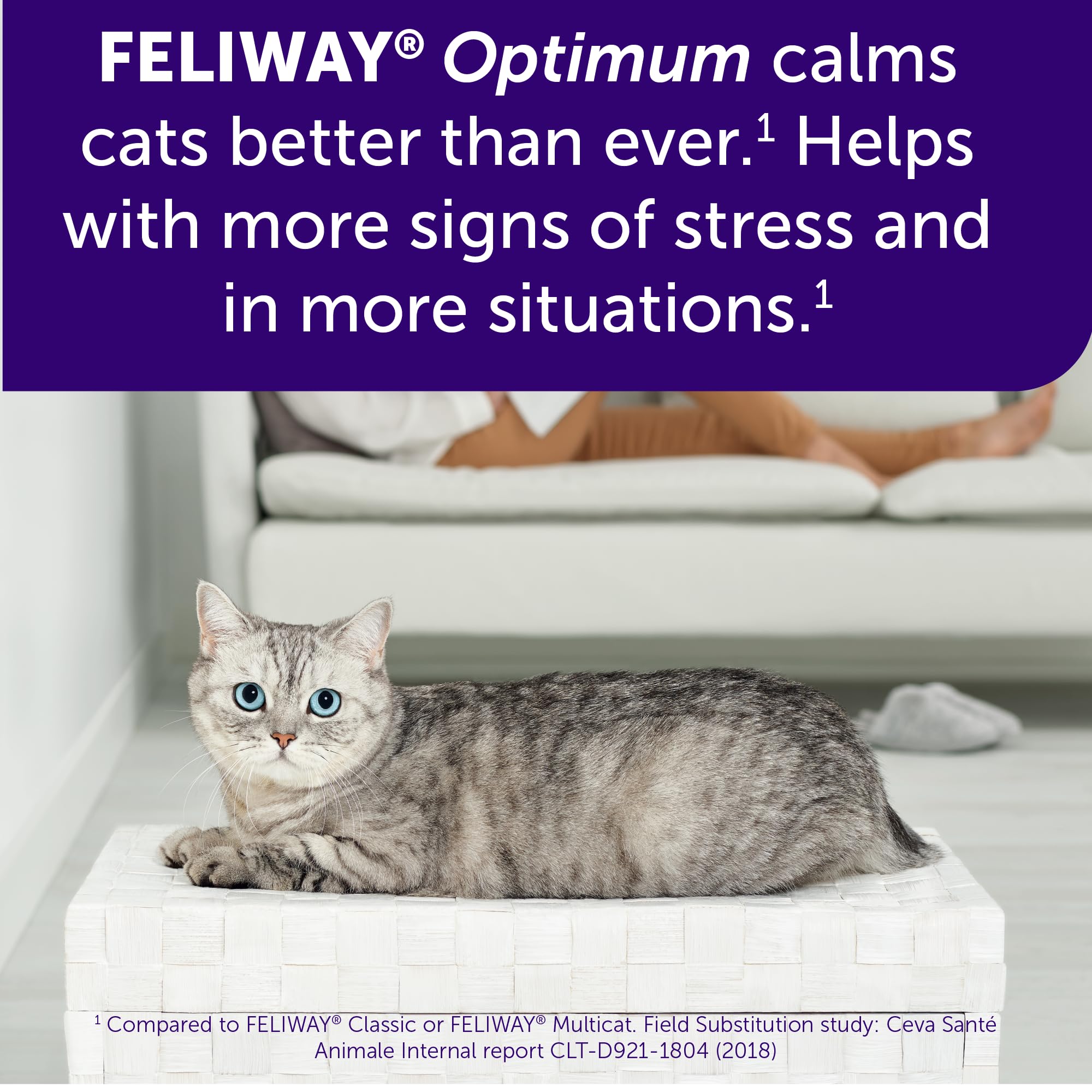 FELIWAY Optimum, Enhanced Calming Pheromone 30-day Refill - 6 Pack