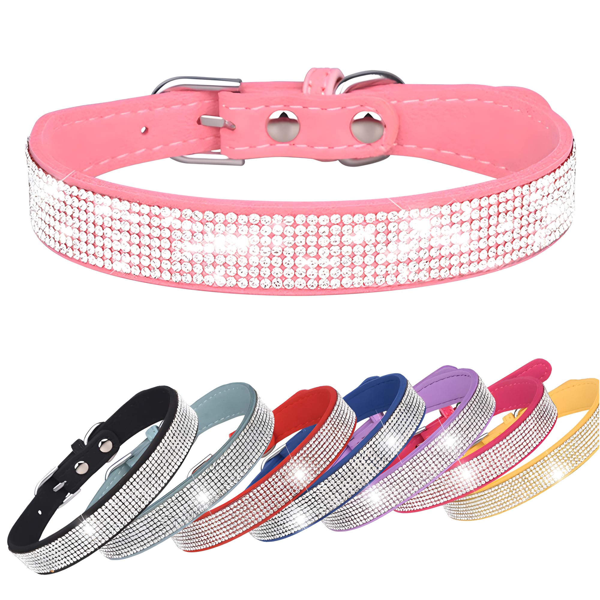 Black Bling Cat Collar, Rhinestone Dog Collars Girl Diamond Puppy Collar Female Sparkly Sparkle Jewelry Cute Adjustable For Xxs