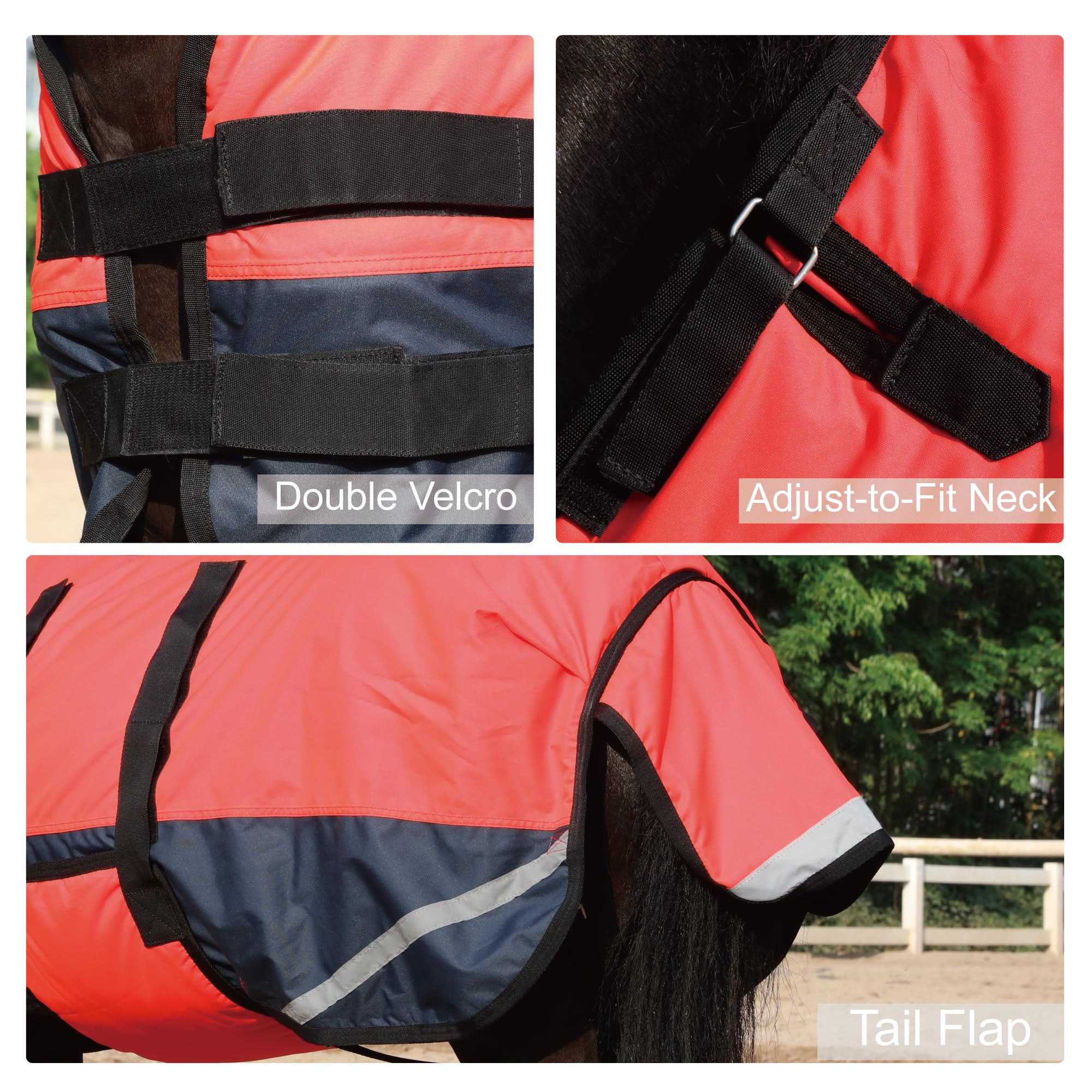 Gallopoff Foal/Mini Horse Size 30''-48'' Waterproof & Breathable 300 Denier Winter Turnout Blanket With 150G Polyfill Fluorescen