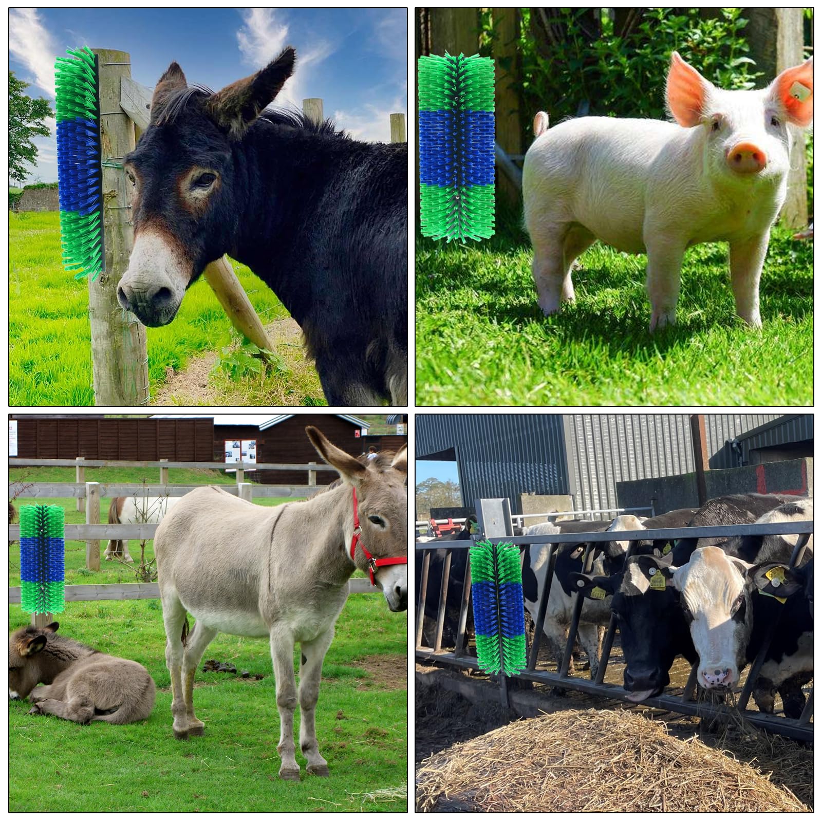 Livestock Scratching Brush Goat Scratcher Brush Full Massage Grooming Tool With 16 Screws For Cow,Cattle,Cow,Sheep, Horses,Pigs