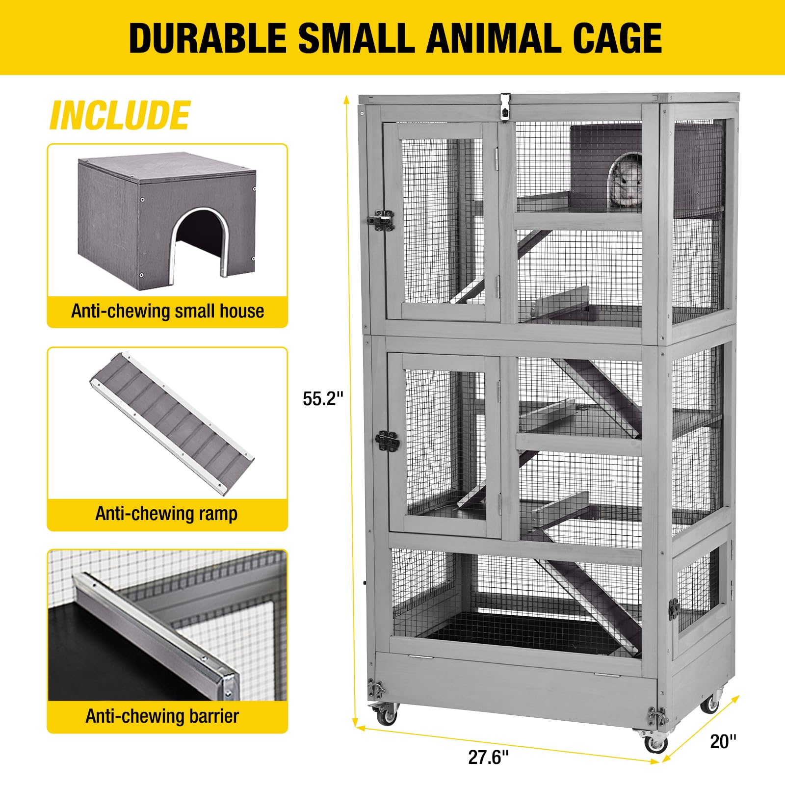 Aivituvin Ferret Cage Chinchilla Cage For Rat,Lizard,Squirrel, Chameleon,Gerbils And Other Small Animals