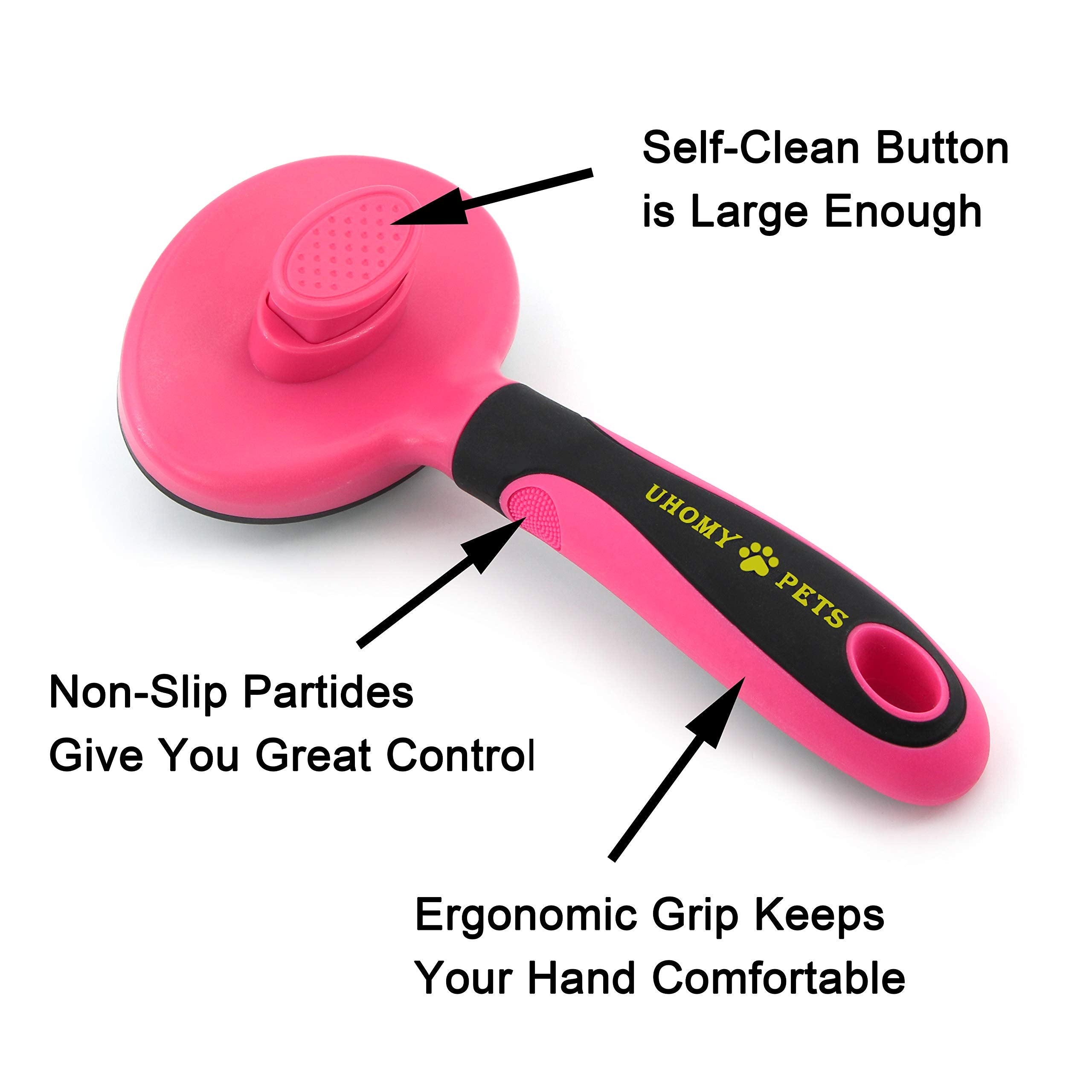 Uhomy Pets Self - Cleaning Slicker Brush Dog Comb Professional Pet Grooming Brush For Small, Medium & Large Dogs And Cats Regula