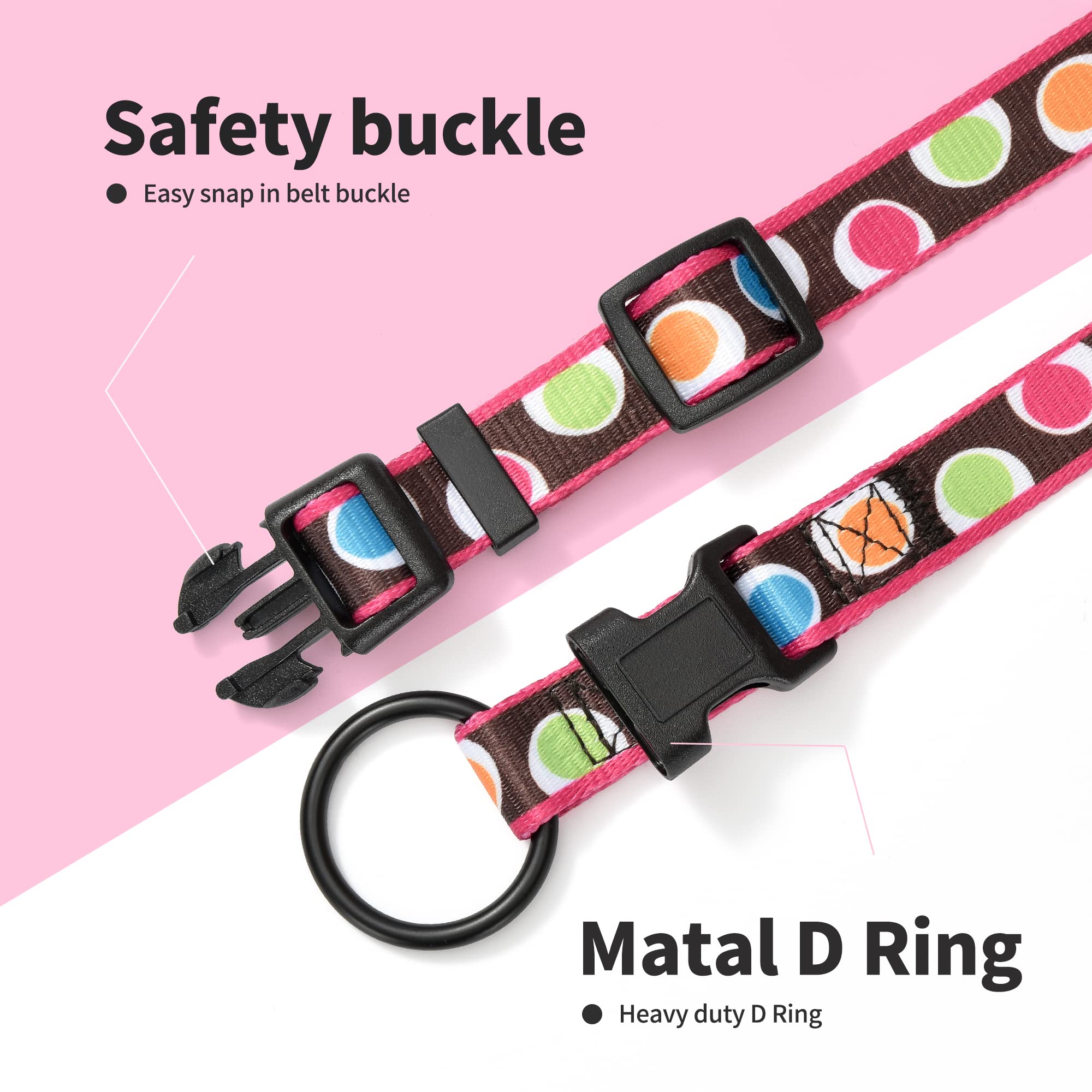 Mile High Life Dog Collar | Nylon Puppy Collars W Cute Patterns | Lightweight Girl Dog Collar | Boy Dog Collar For Small/Medium/Large Dogs (Brown Dot, Large)