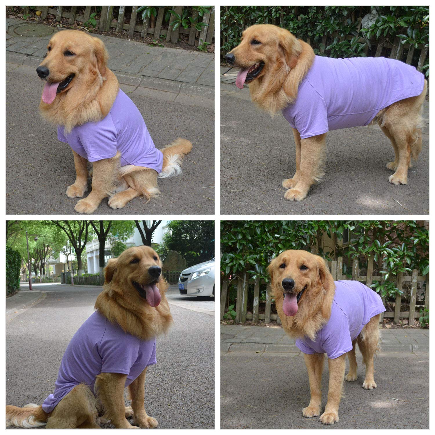 Lovelonglong Pet Clothing Dog Costumes Basic Blank T-Shirt Tee Shirts For Large Dogs Violet Xxxxl