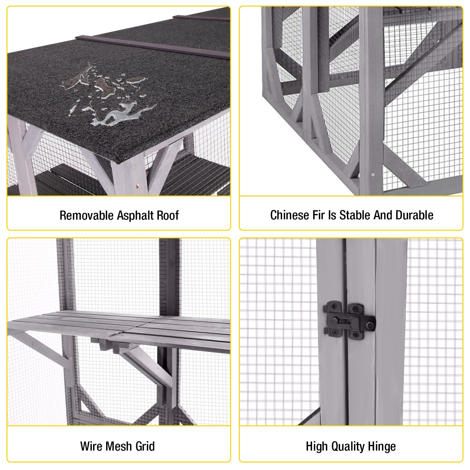 Aivituvin Catio Outdoor Cat Enclosure Extra Large Wooden Cat Cage Condo Playpen For Multiple Cats Waterproof Cover For Indoor Ou