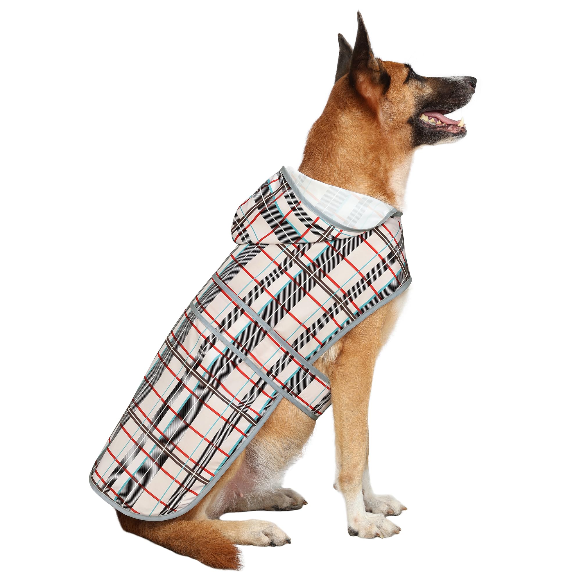 Large Dogs Raincoat With Hood And Leash Hole, Waterproof Dog Rain Jacket For Large Dogs, Reflective Dog Rain Poncho