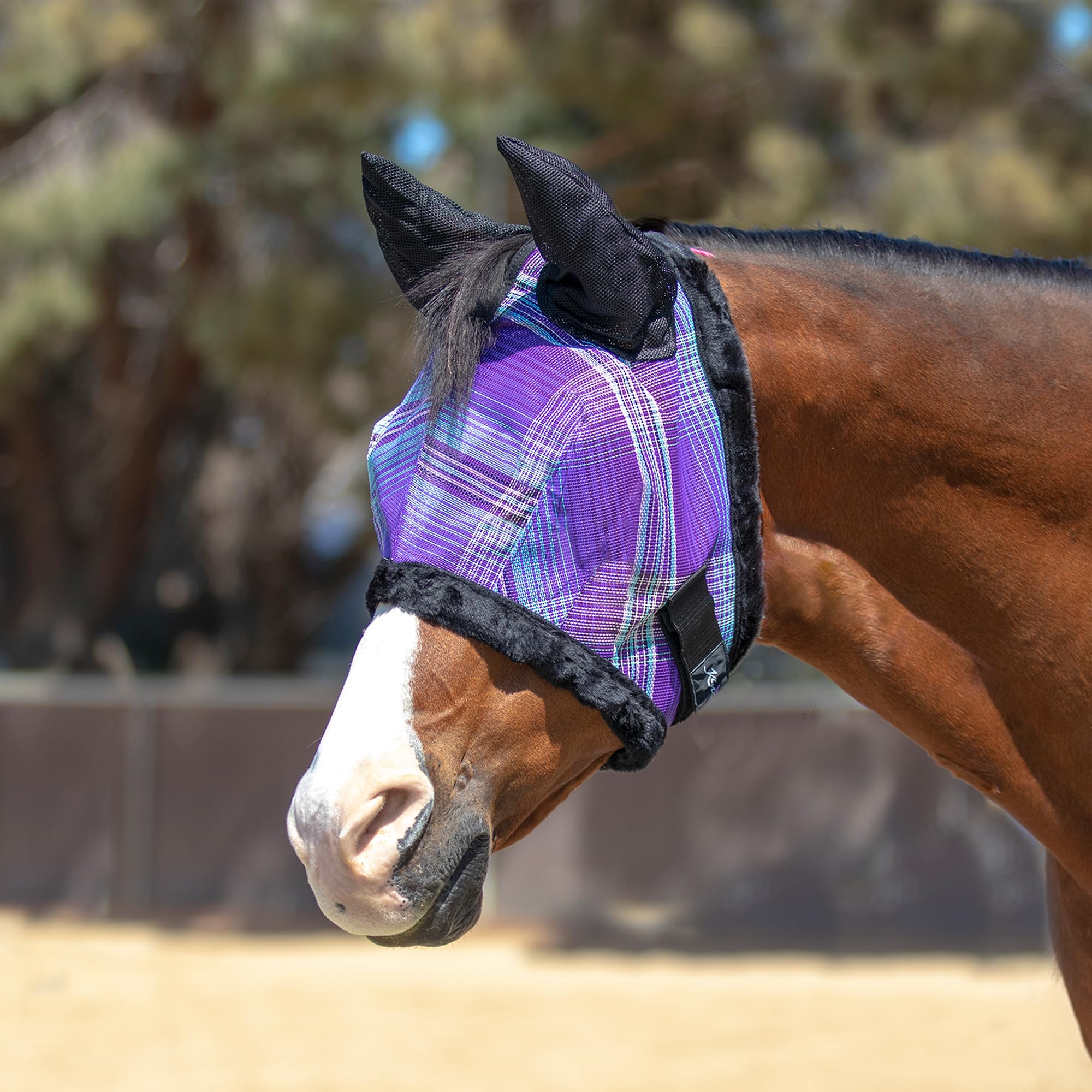 Kensington Signature Fly Mask w/Plush Fleece & Ears w/Forelock Hole Size: XL-Lrg.Horse Color: 2017 - Lavender Mint