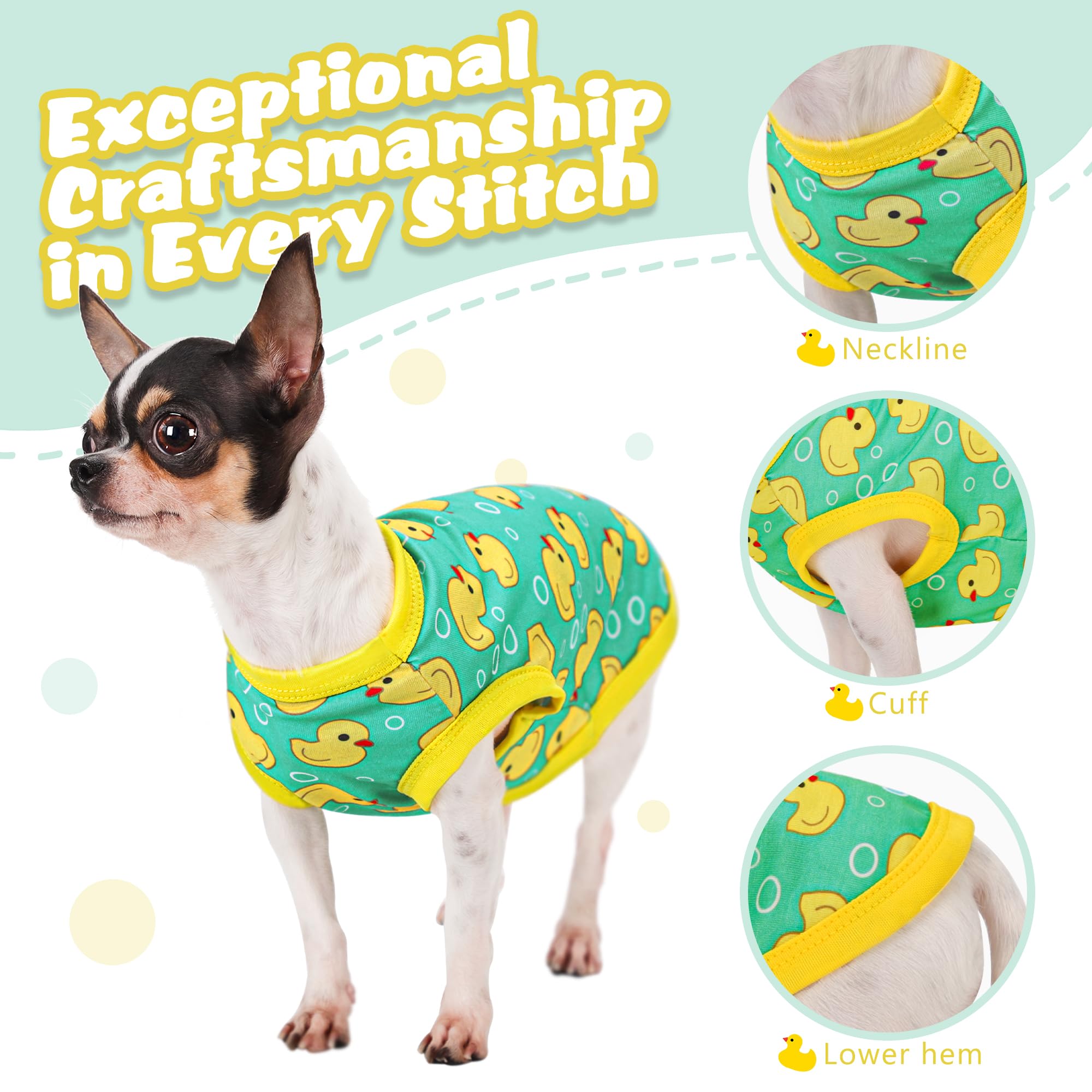 Adorable Yellow Duck Dog Shirt: Lightweight Polyester Cartoon Puppy Vest, Small Medium & Large Dog T-Shirt, Summer Pet Clothes,