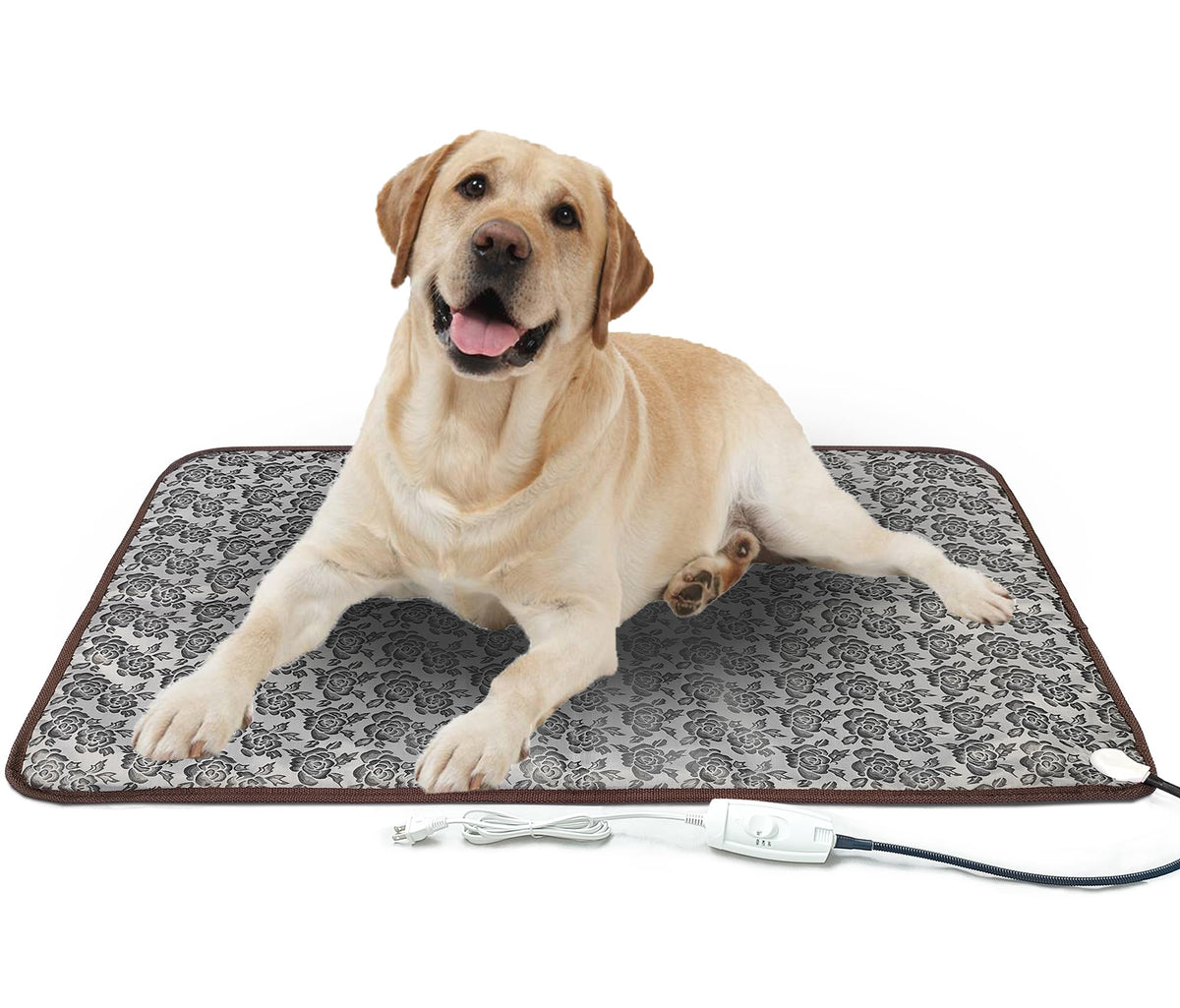 Deoman Pet Heating Pad For Large Dogs Cats, 34X21 Inch, Waterproof, Easy Clean, Temperature Adjustable, Safety Instructions