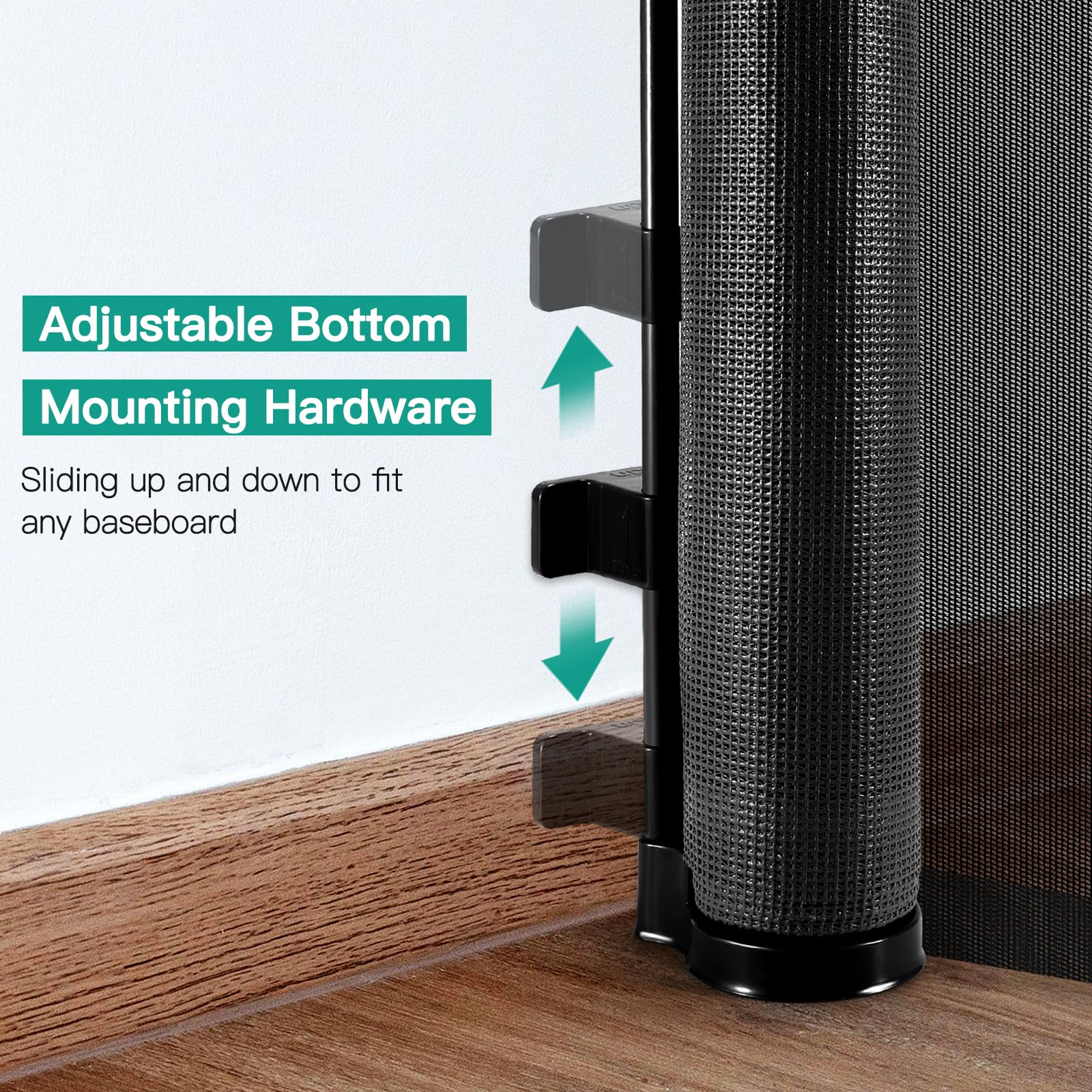 20 Inch Tall x 80 Inch Extra Wide Retractable Dog Gate to Step Over, Short Pet Gate for Doorways, Small Dog Gates Indoor Outdoor