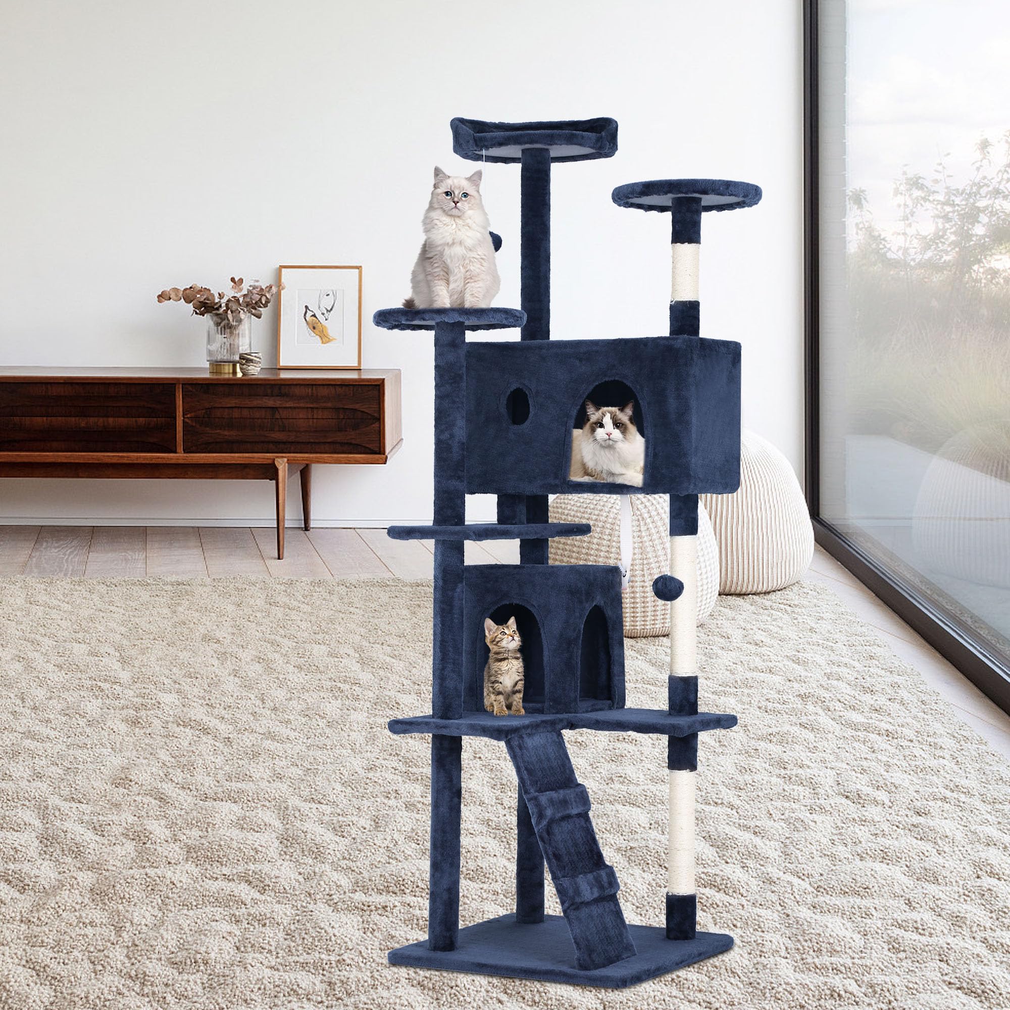 Bestpet 70In Cat Tree Tower For Indoor Cats,Multi-Level Cat Furniture Activity Center With Cat Scratching Posts Stand House Cat