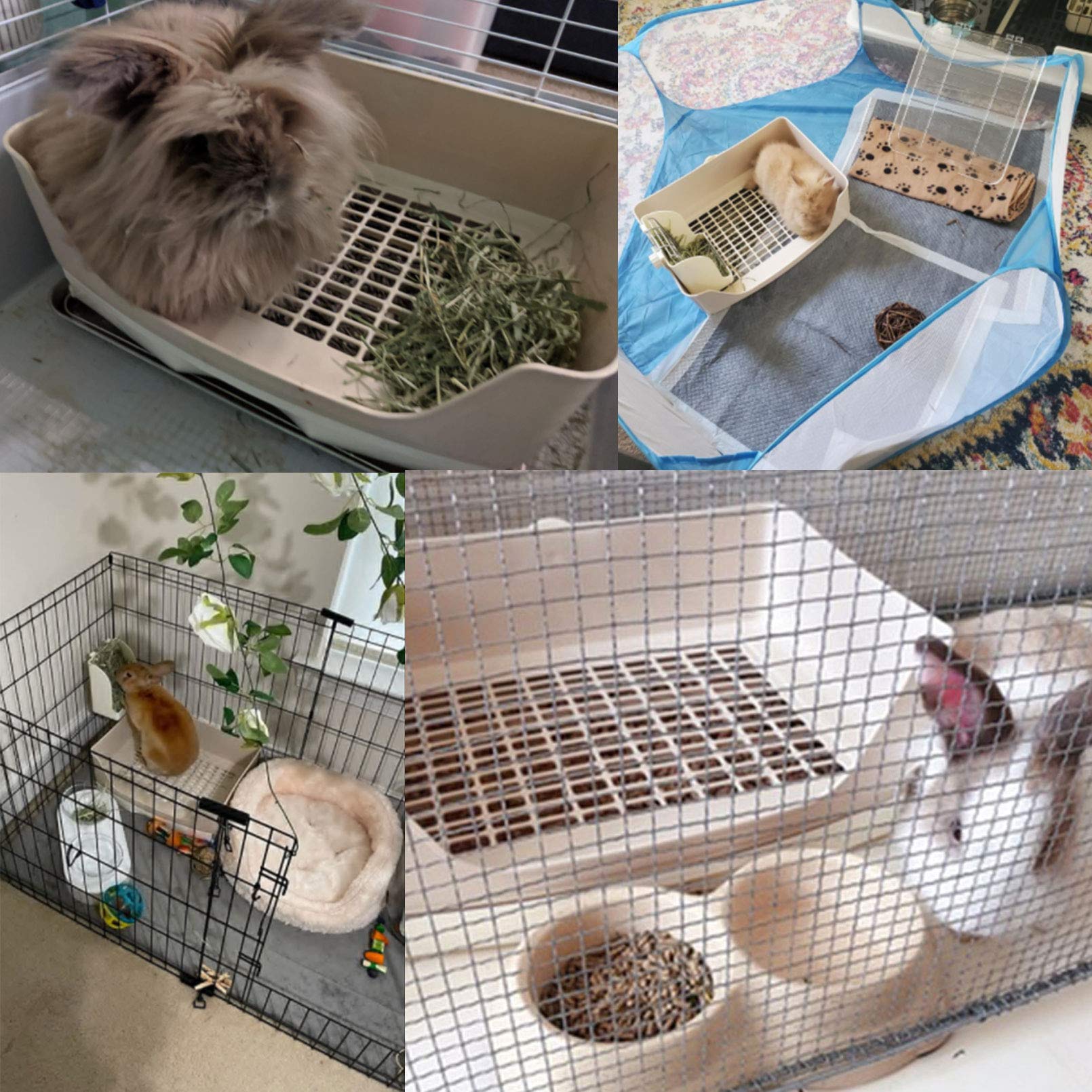 Tfwadmx Large Rabbit Litter Box Bunny Corner Toilet Potty Trainer With Drawer Bigger Pet Pan For Adult Guinea Pigs Chinchilla Ha